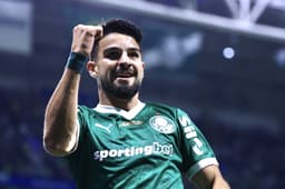 Miniatura da imagem: Flaco López comemora gol do Palmeiras contra o Vasco (Foto: Marcello Zambrana/AGIF)