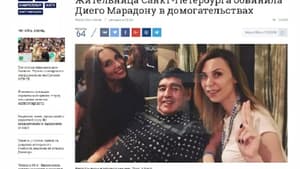 Ekaterina Nadolskaya (de preto) acusou Maradona de assédio sexual