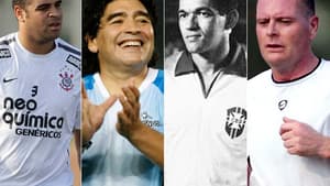 Adriano, Maradona, Garrincha e Gascoigne foram grandes craques em campo que acabaram deixando seus vícios estragarem o fim de suas careiras