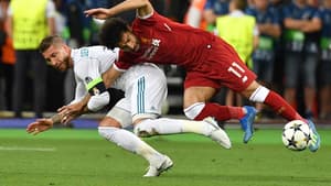 Sergio Ramos e Salah - Real Madrid x Liverpool