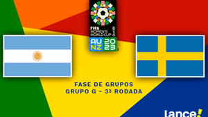Argentina x Suécia (Arte: Vítor Araújo/Lance!)