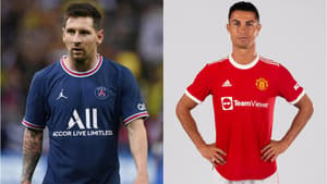 Montagem - Lionel Messi (PSG) e Cristiano Ronaldo (Manchester United)