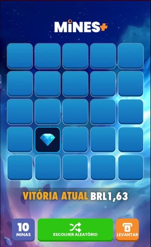 Captura de tela de uma aposta no jogo da mina Mines.
