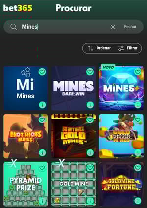 Captura de tela dos jogos Mines no cassino bet365