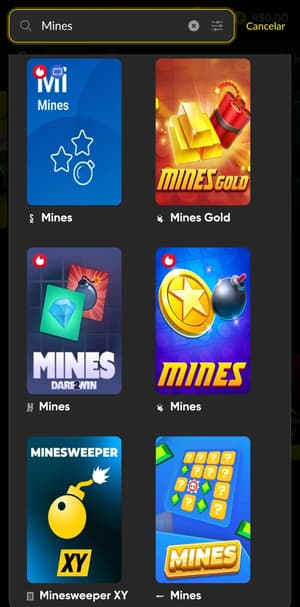 Captura de tela dos jogos Mines no cassino Betboom.