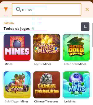Captura de tela dos jogos Mines no cassino Betsson.