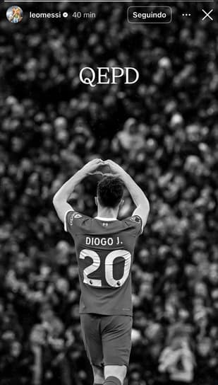 Messi presta homenagem a Diogo Jota após morte do atacante: 'QEPD'