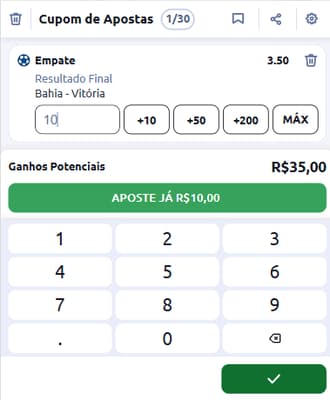 Captura de tela de como apostar no futebol brasileiro usando a Betano como exemplo