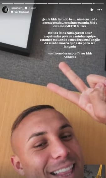 Isa Ranieri, esposa de Cebolinha, se manifestou nas redes sociais (Foto: Reprodução)