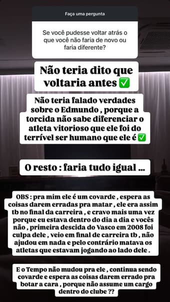 Souza dispara sobre Edmundo em seu perfil no Instagram (Foto: Instagram/@souza_5)