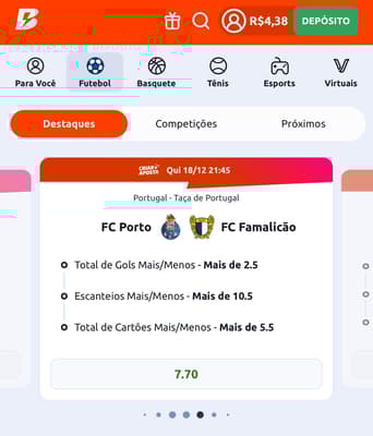 Captura de tela do Criar Aposta+ da Betano.