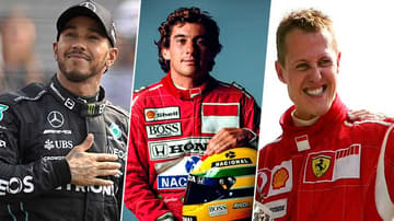 Lewis Hamilton, Ayrton Senna e Michael Schumacher