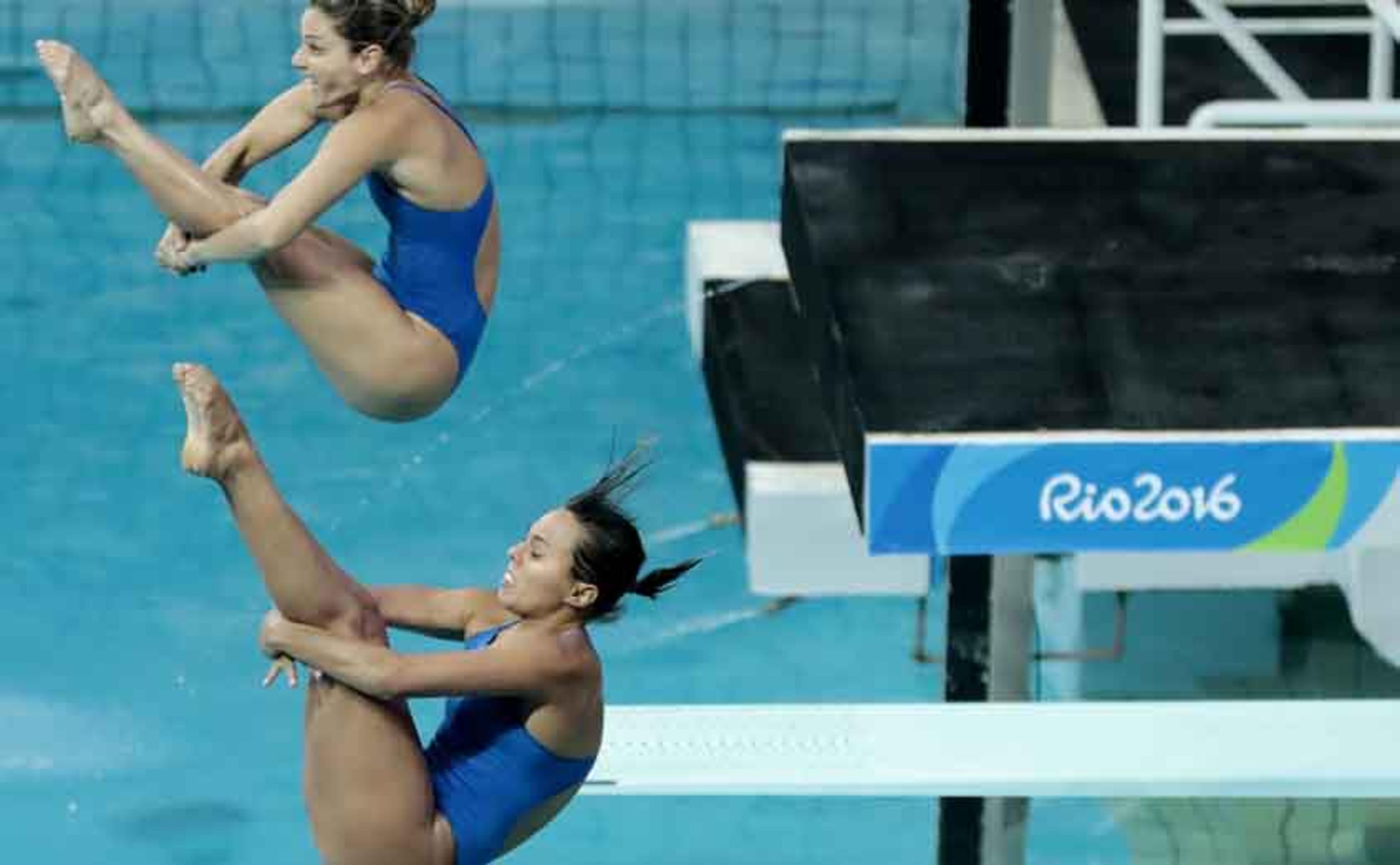 Juliana Veloso e Tammy ficam em oitavo no trampolim sincronizado 3m