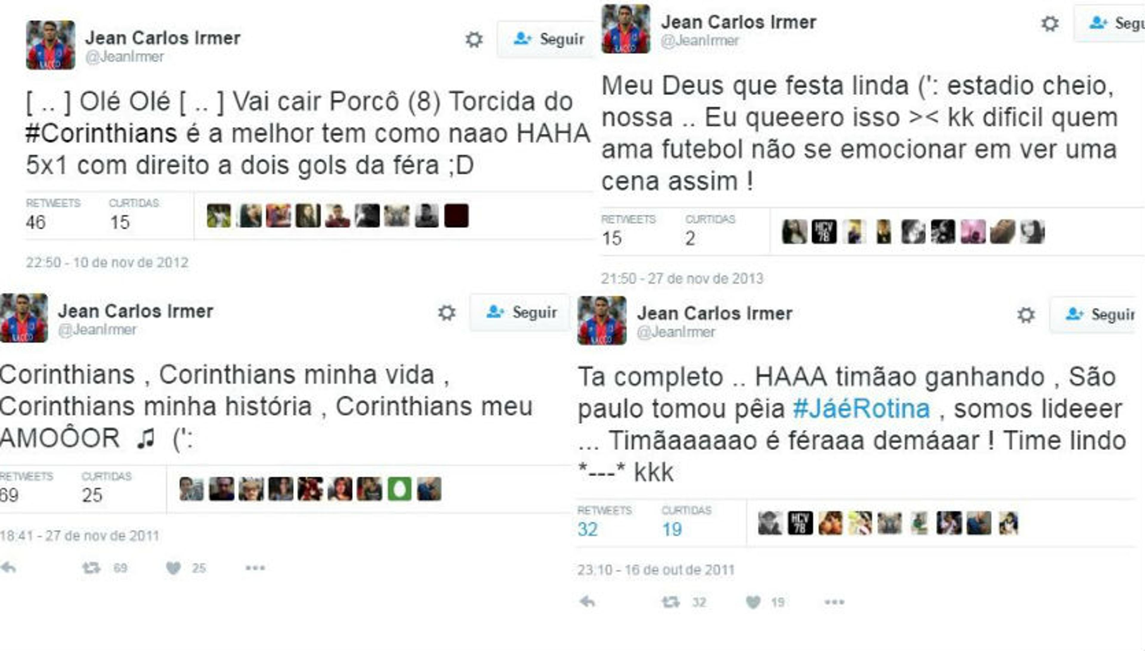 De arquibancada e Twitter: reforço, Jean ‘revela’ paixão pelo Corinthians