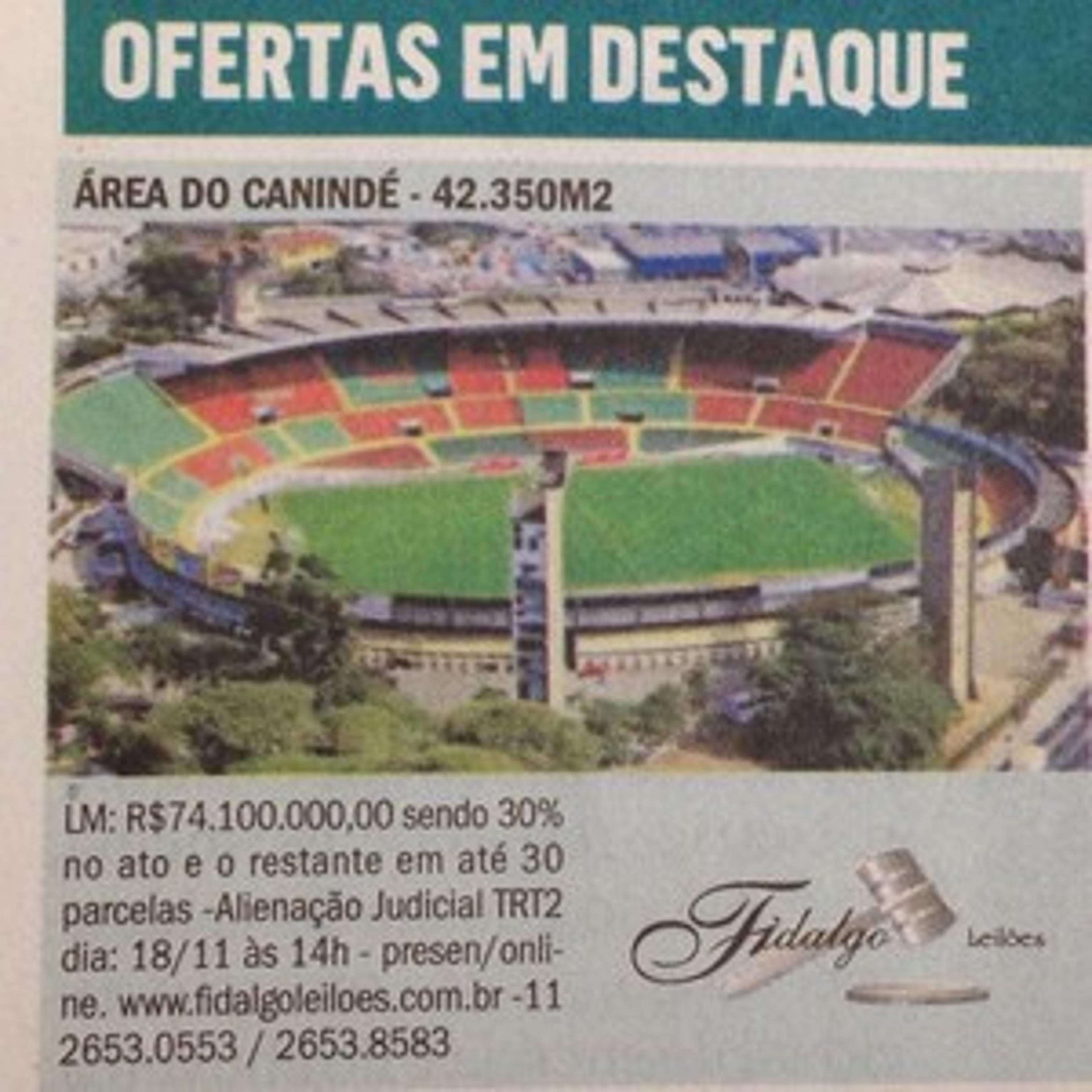 Área do Canindé vai a leilão e é ofertada nos classificados de jornal