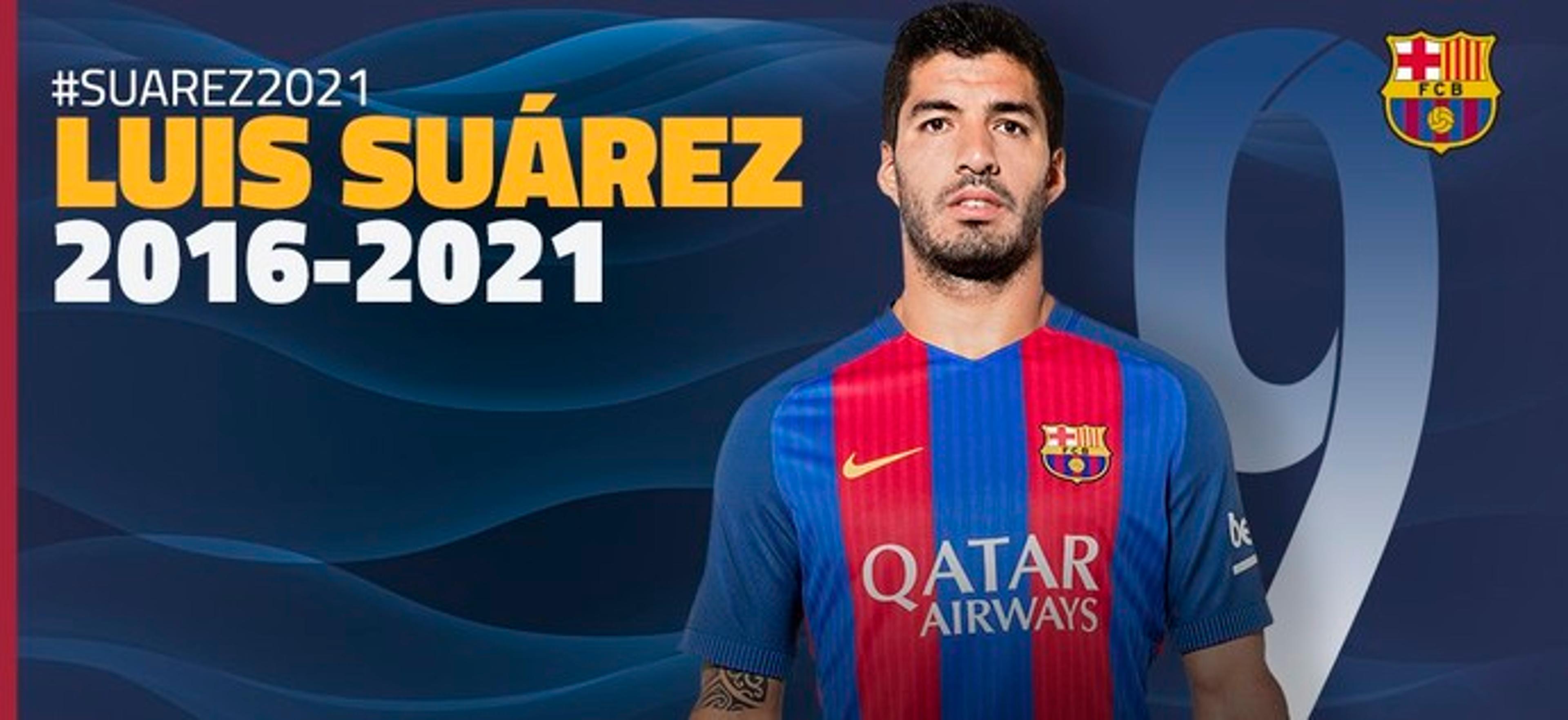 Suárez renova com o Barcelona até 2021 com multa de R$ 705 milhões