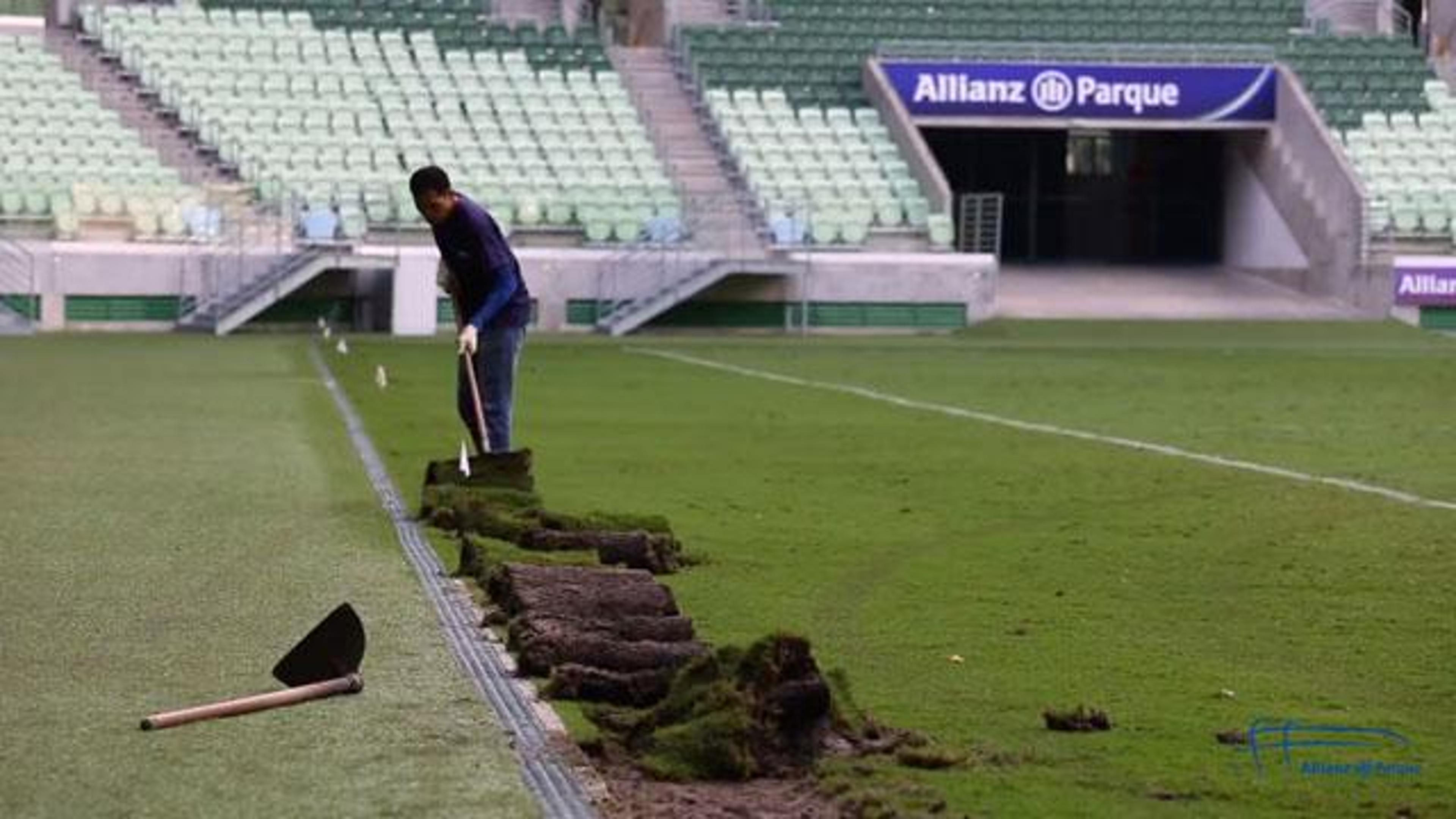 Allianz Parque mostra detalhes da troca de gramado para jogo da Libertadores. Confira!