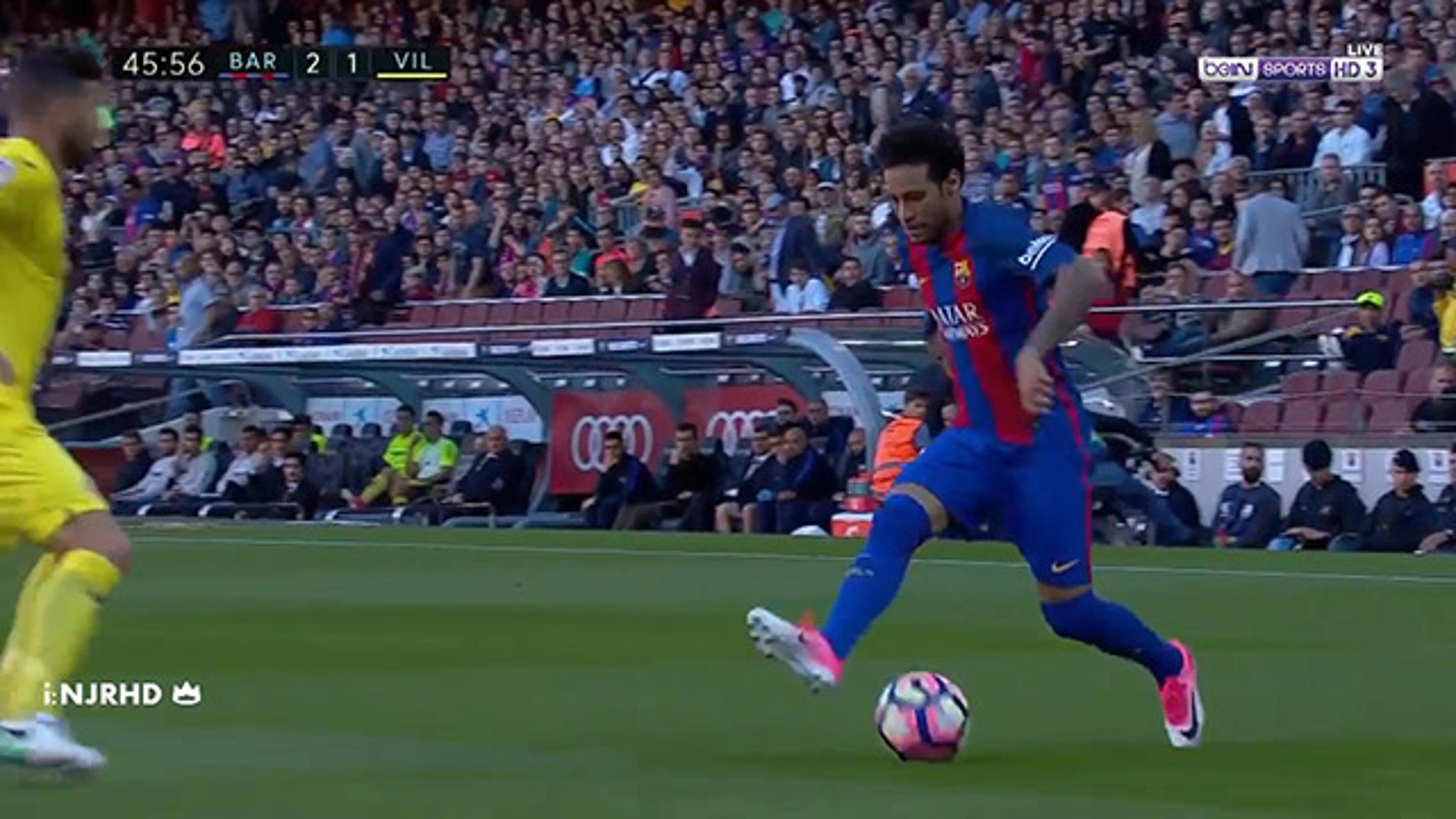 Neymar brilha contra o Villarreal com gol, dancinha e belas jogadas. Assista!