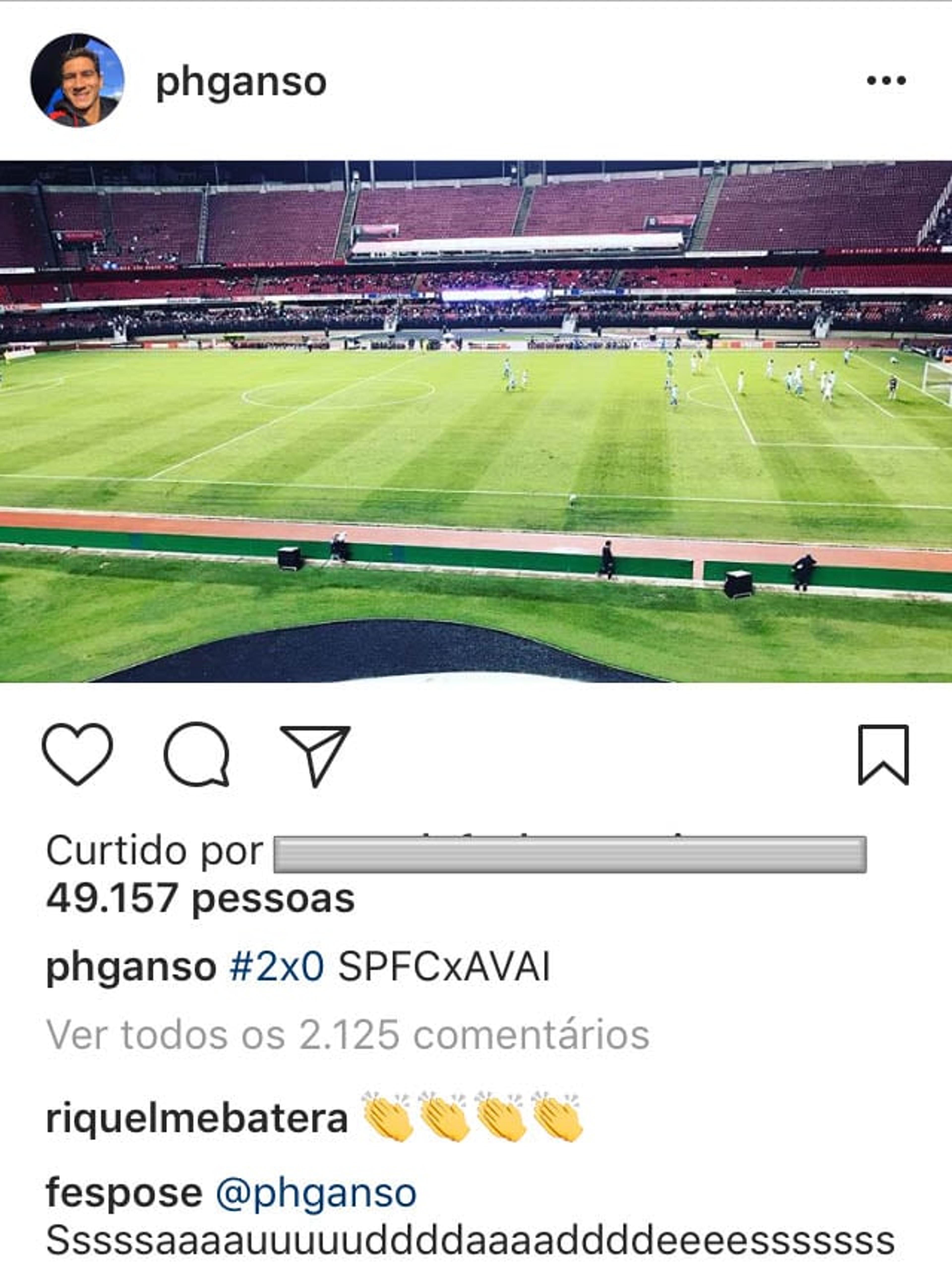 De férias, Ganso assiste vitória do São Paulo no Morumbi