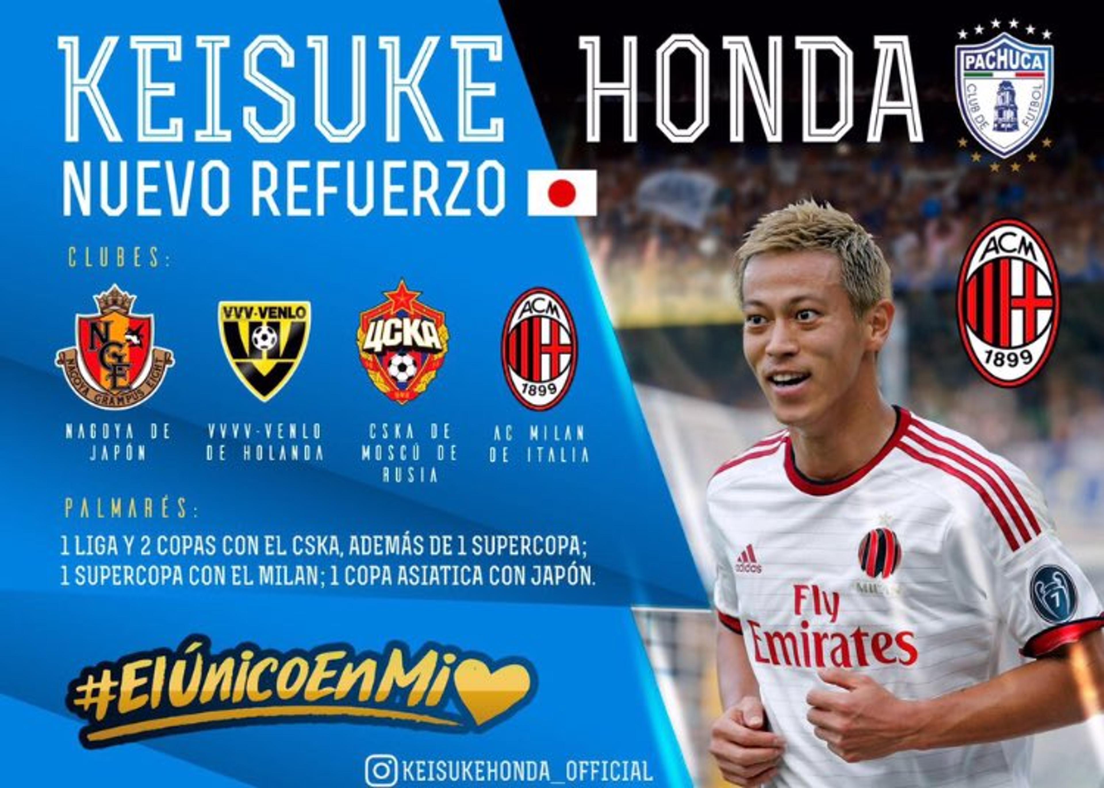 Fora dos planos do Milan, meia japonês Honda acerta com o Pachuca