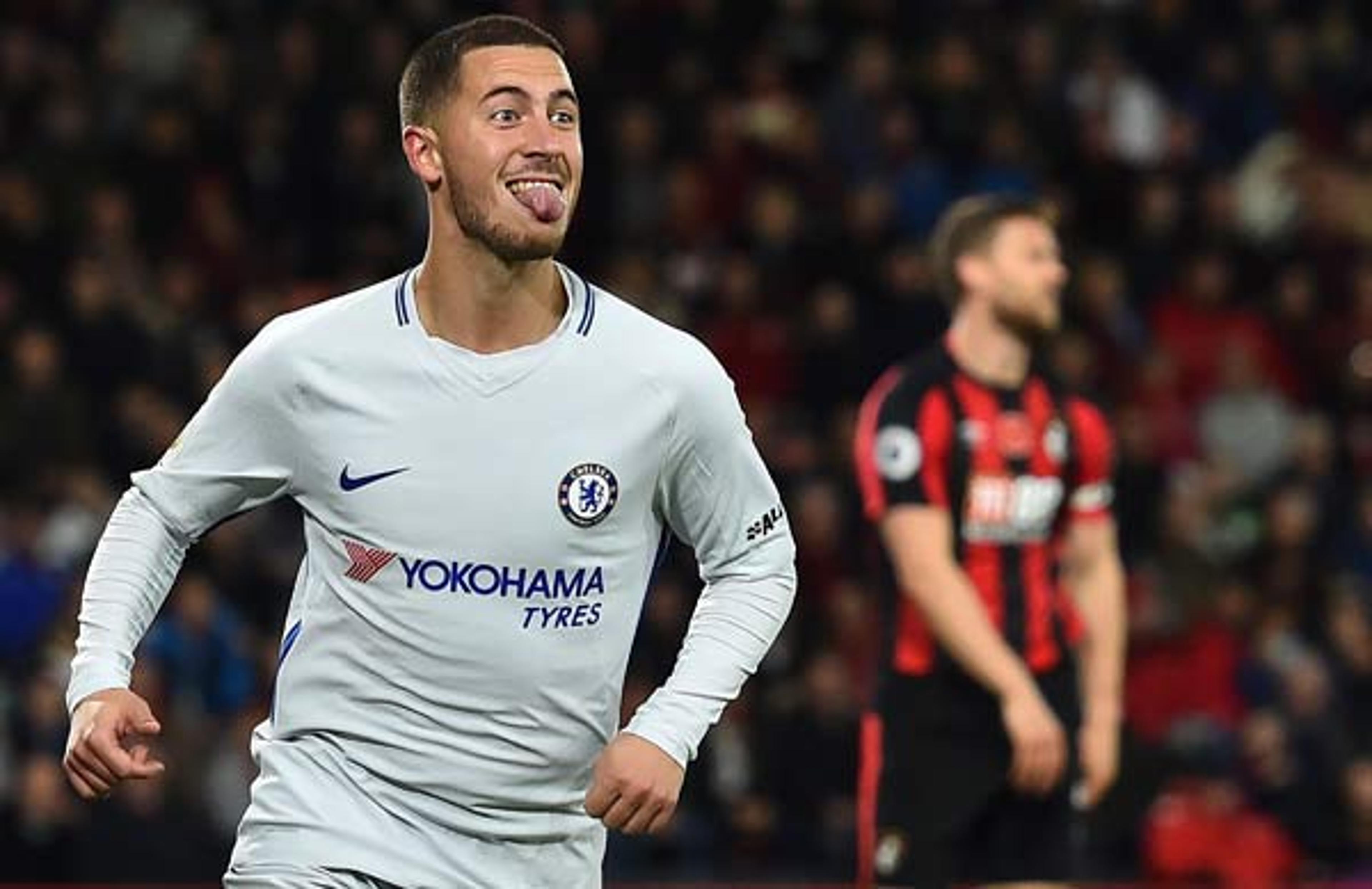 Hazard marca, e Chelsea passa pelo Bournemouth na Premier League