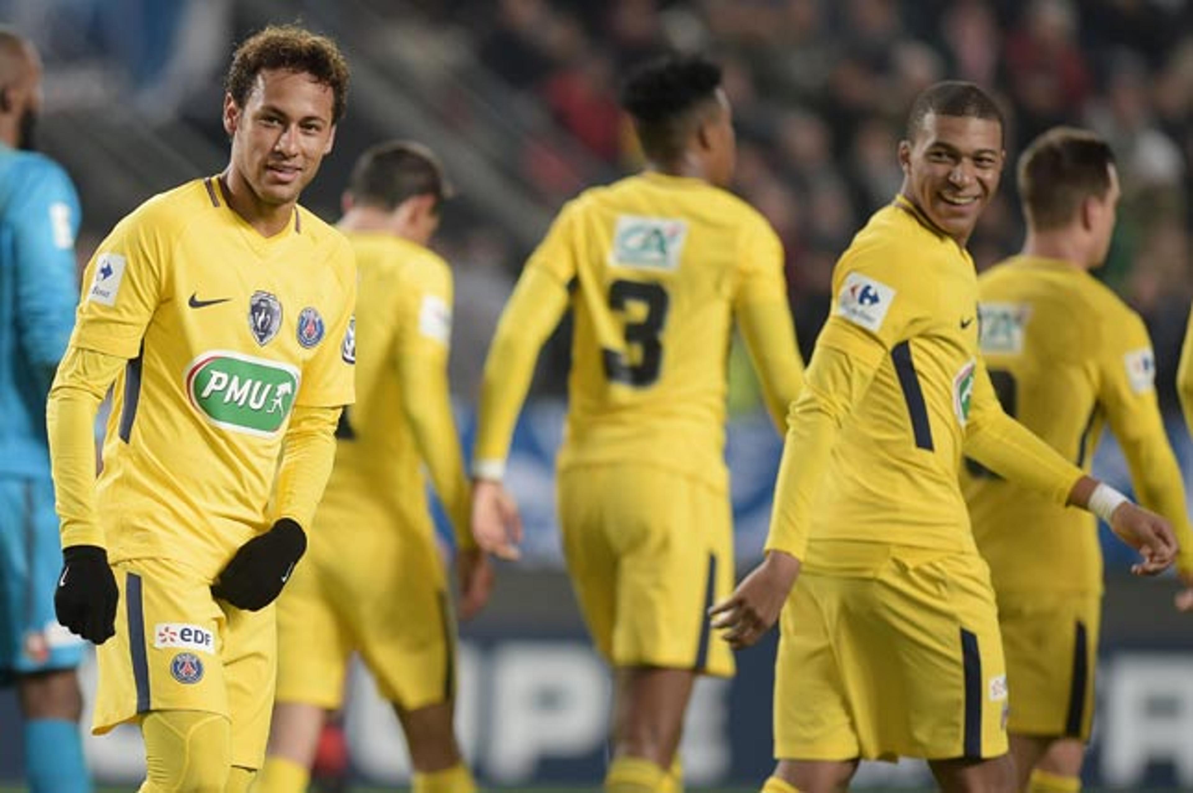 Trio de ataque brilha, PSG goleia o Rennes e avança na Copa da França