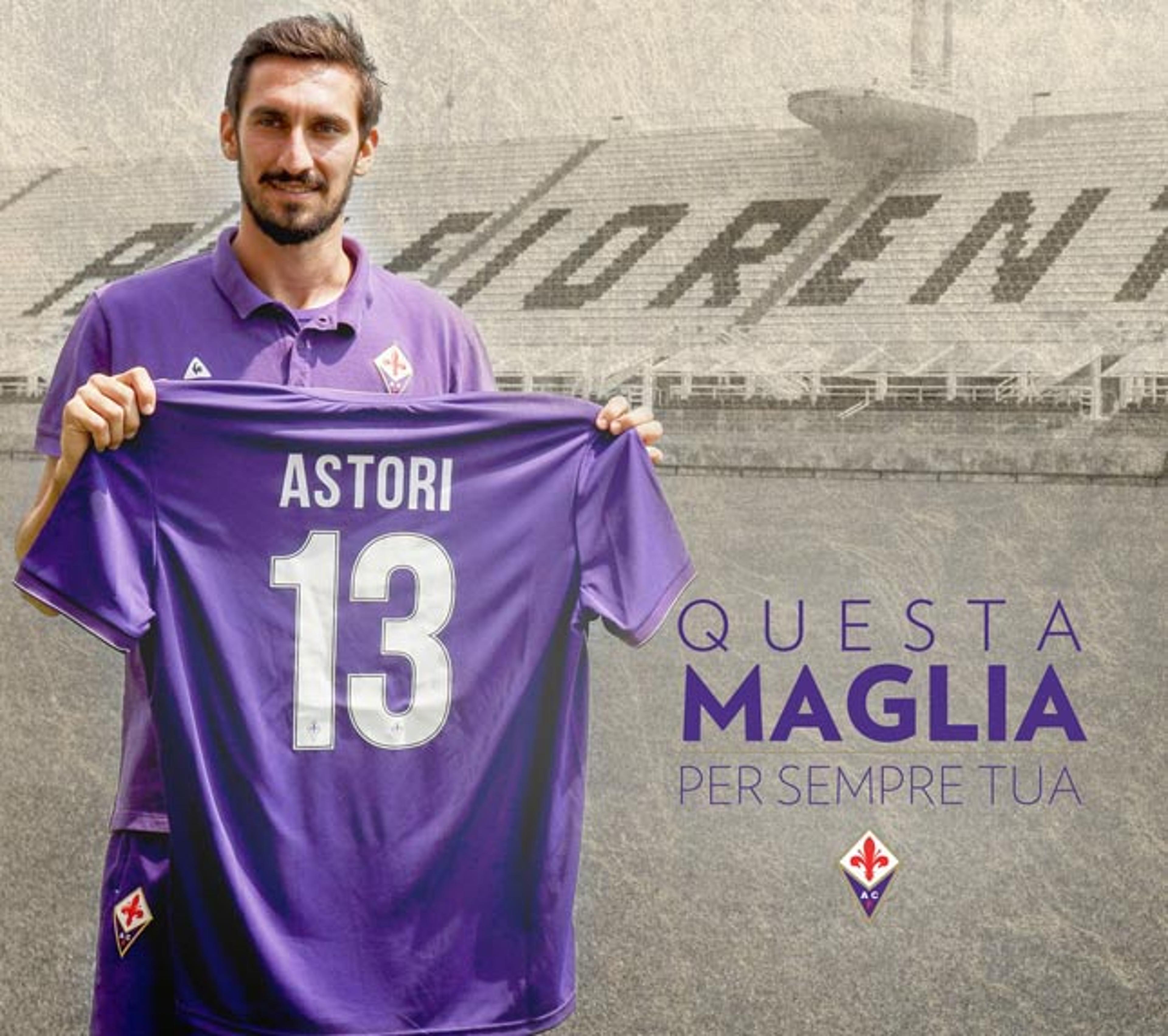 Fiorentina e Cagliari aposentam camisa 13 em homenagem a Astori