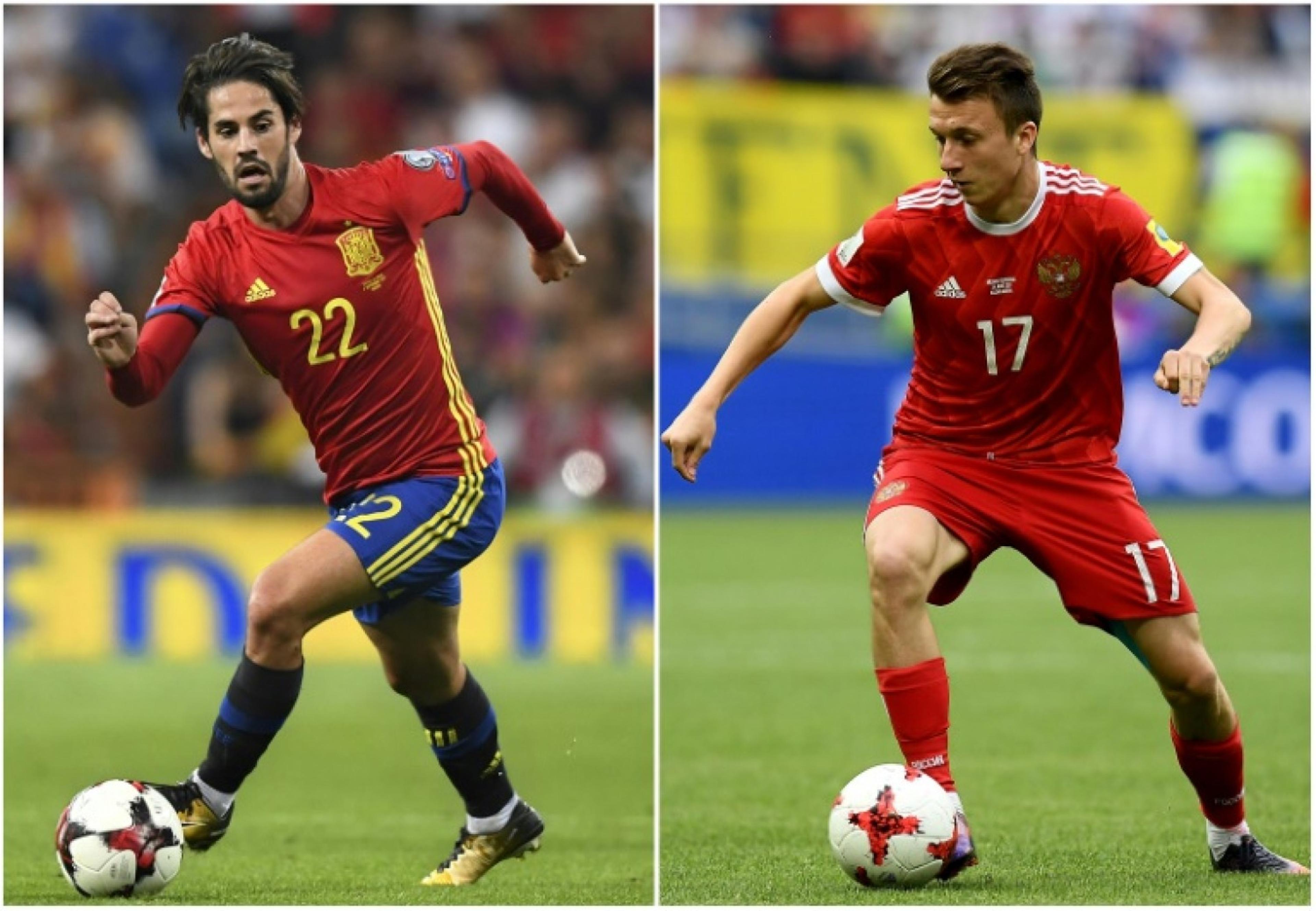 Isco e Golovin: sucessores de Iniesta e Arshavin lideram Espanha e Rússia