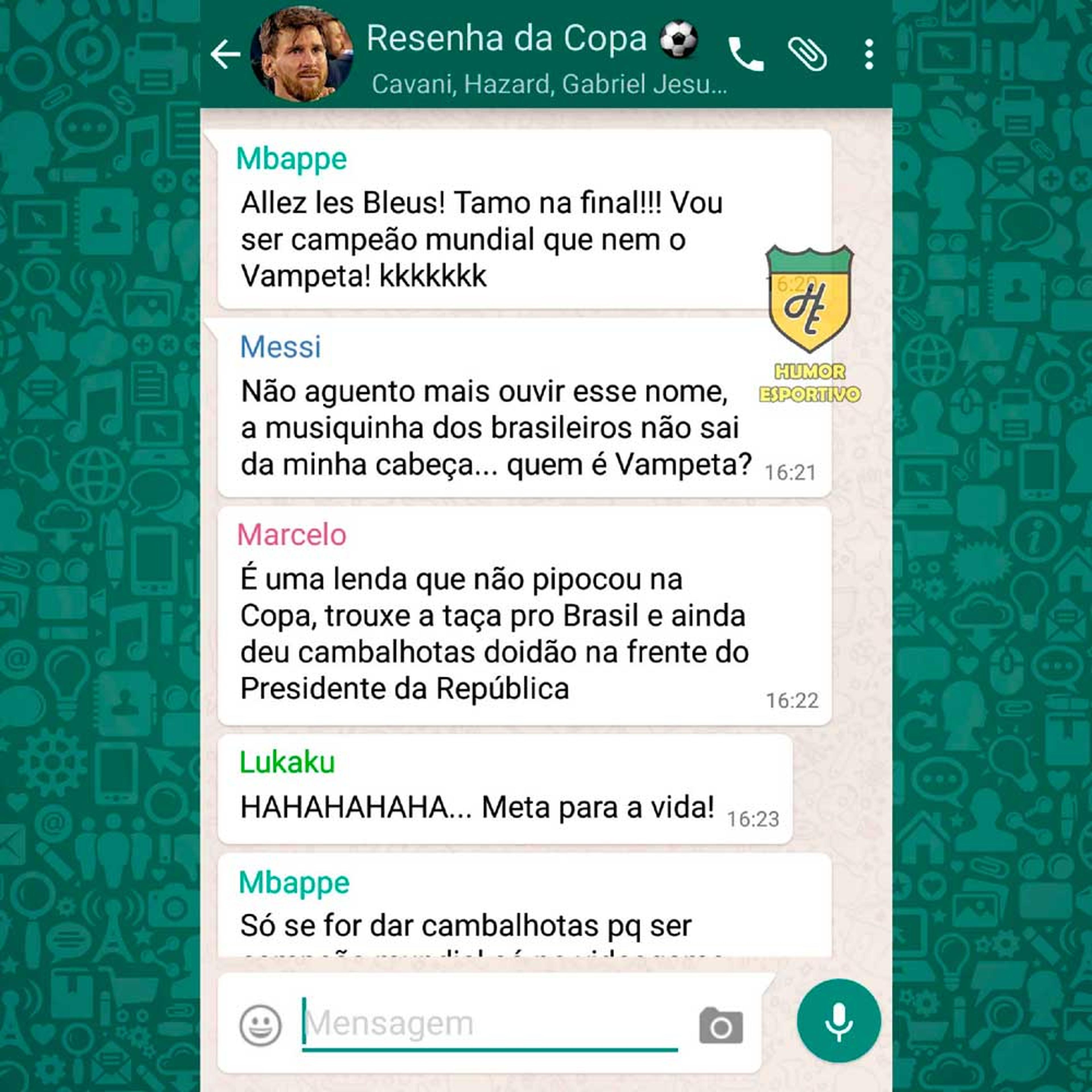 WhatsApp da Zoeira: a resenha dos jogadores da Copa do Mundo