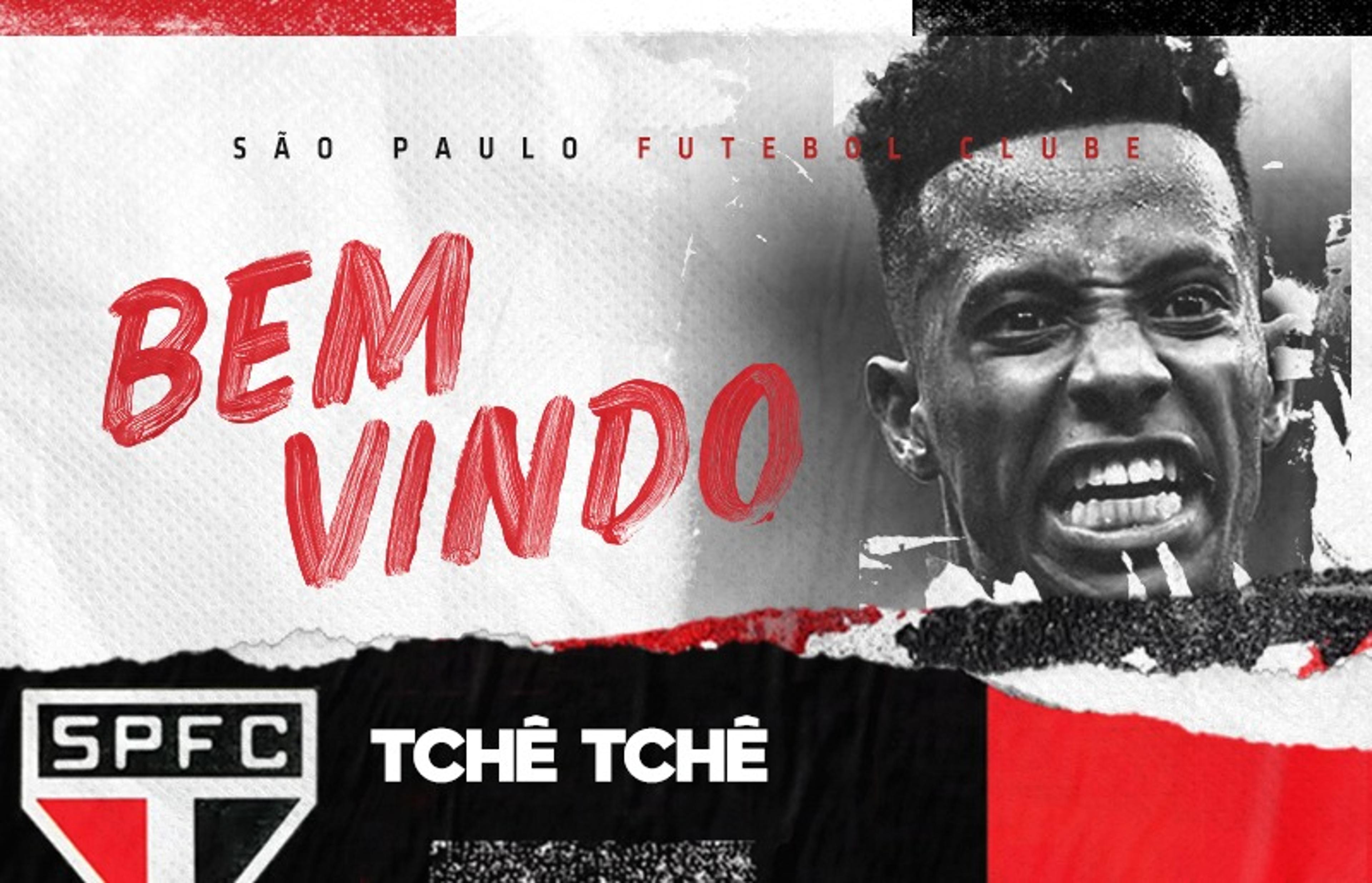 São Paulo comete gafe em foto do anúncio da contratação de Tchê Tchê