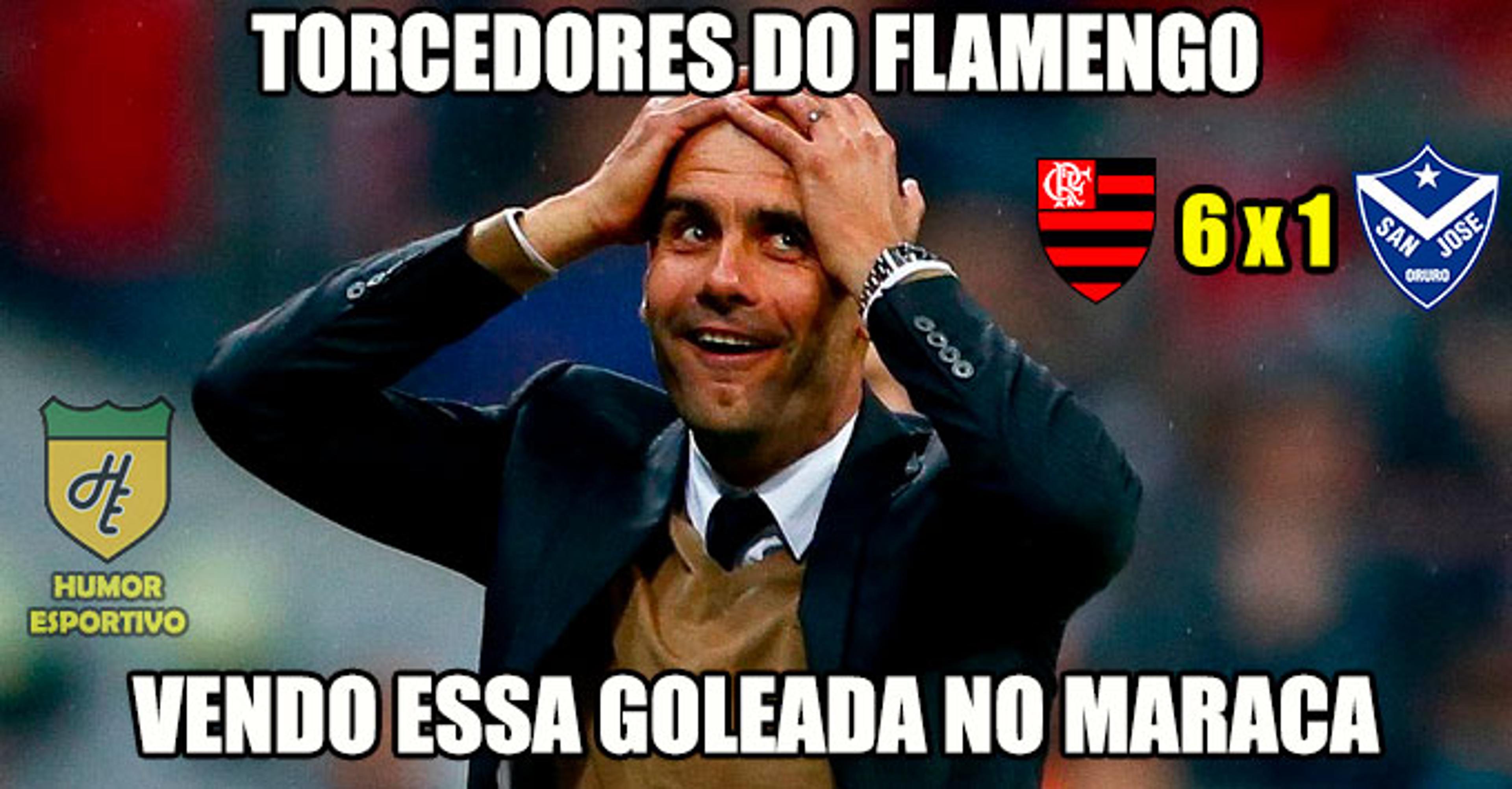 Virou passeio! Veja os memes da goleada rubro-negra sobre o San José