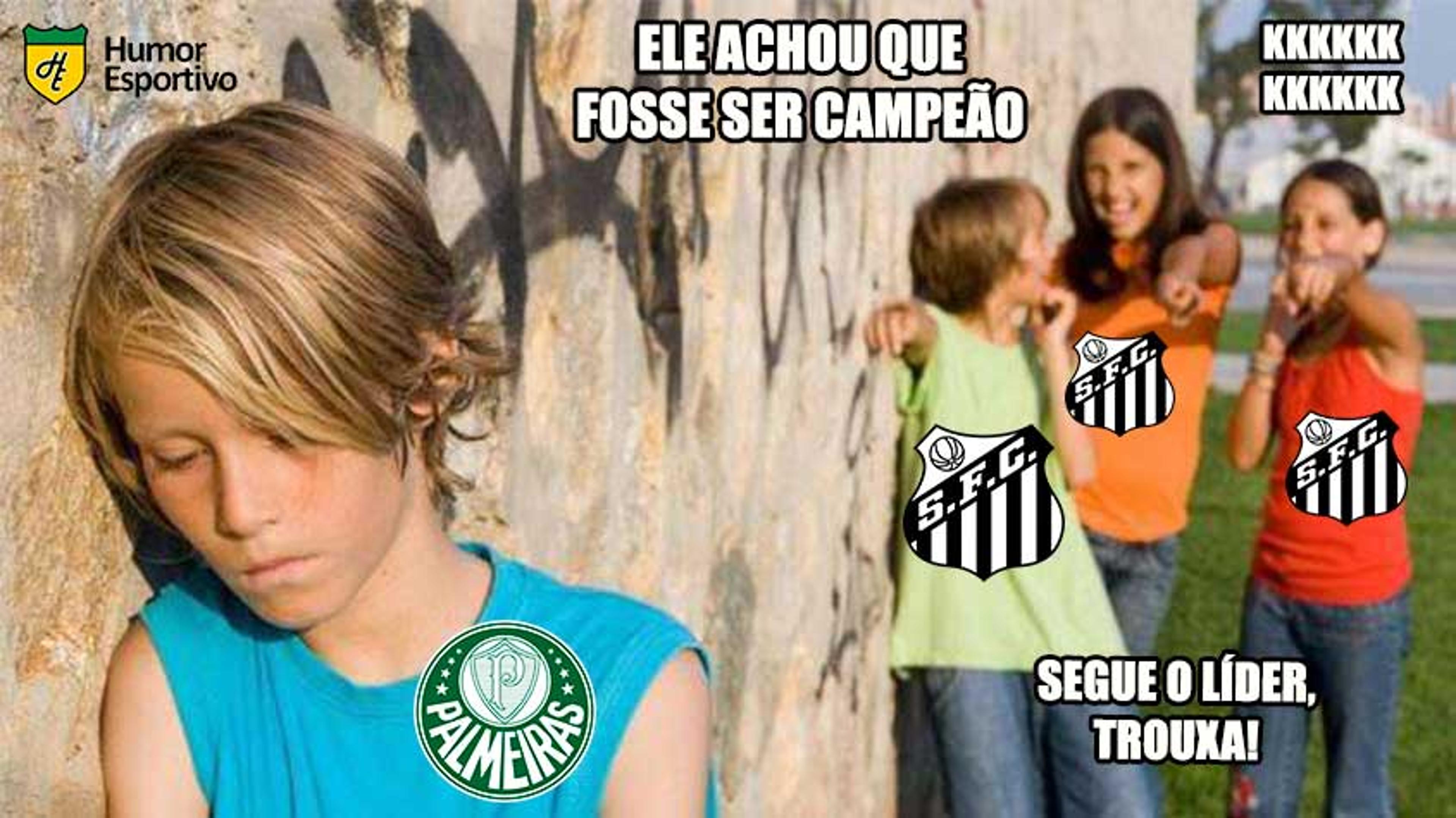 Santistas tiram onda com liderança e provocam o Palmeiras em memes