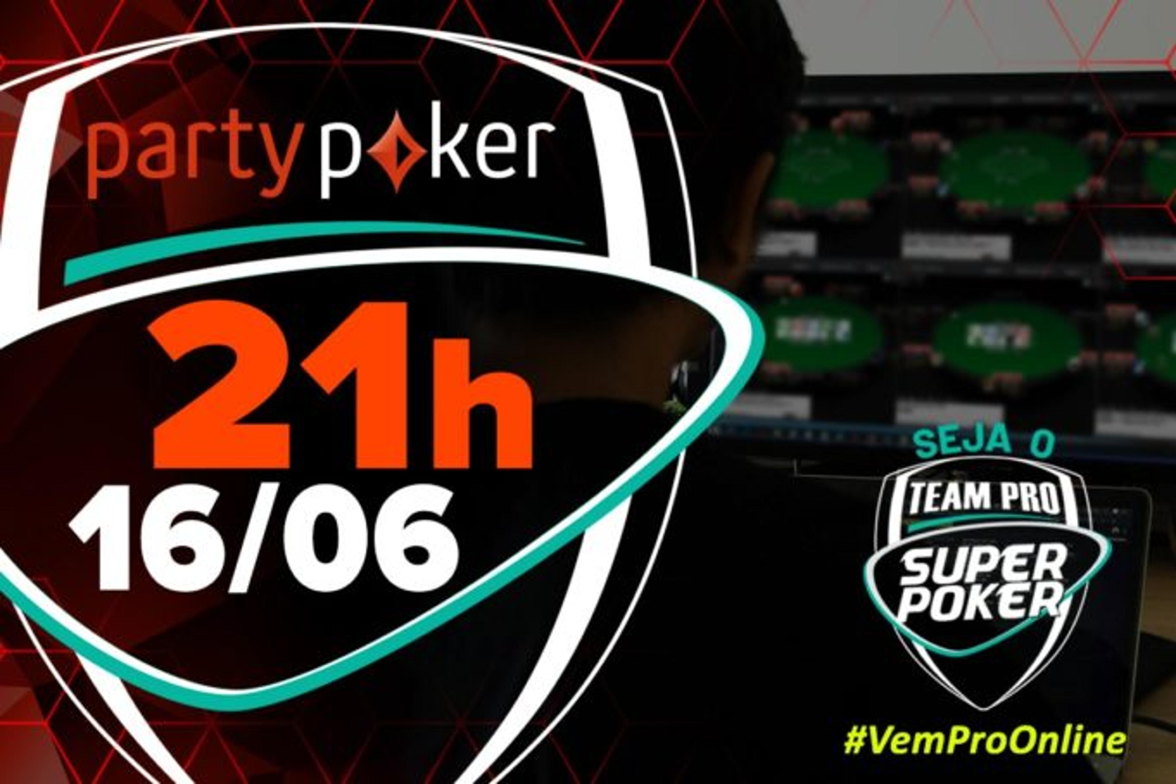 SuperPoker Team Pro faz hoje (16) no partypoker penúltimo torneio do mês