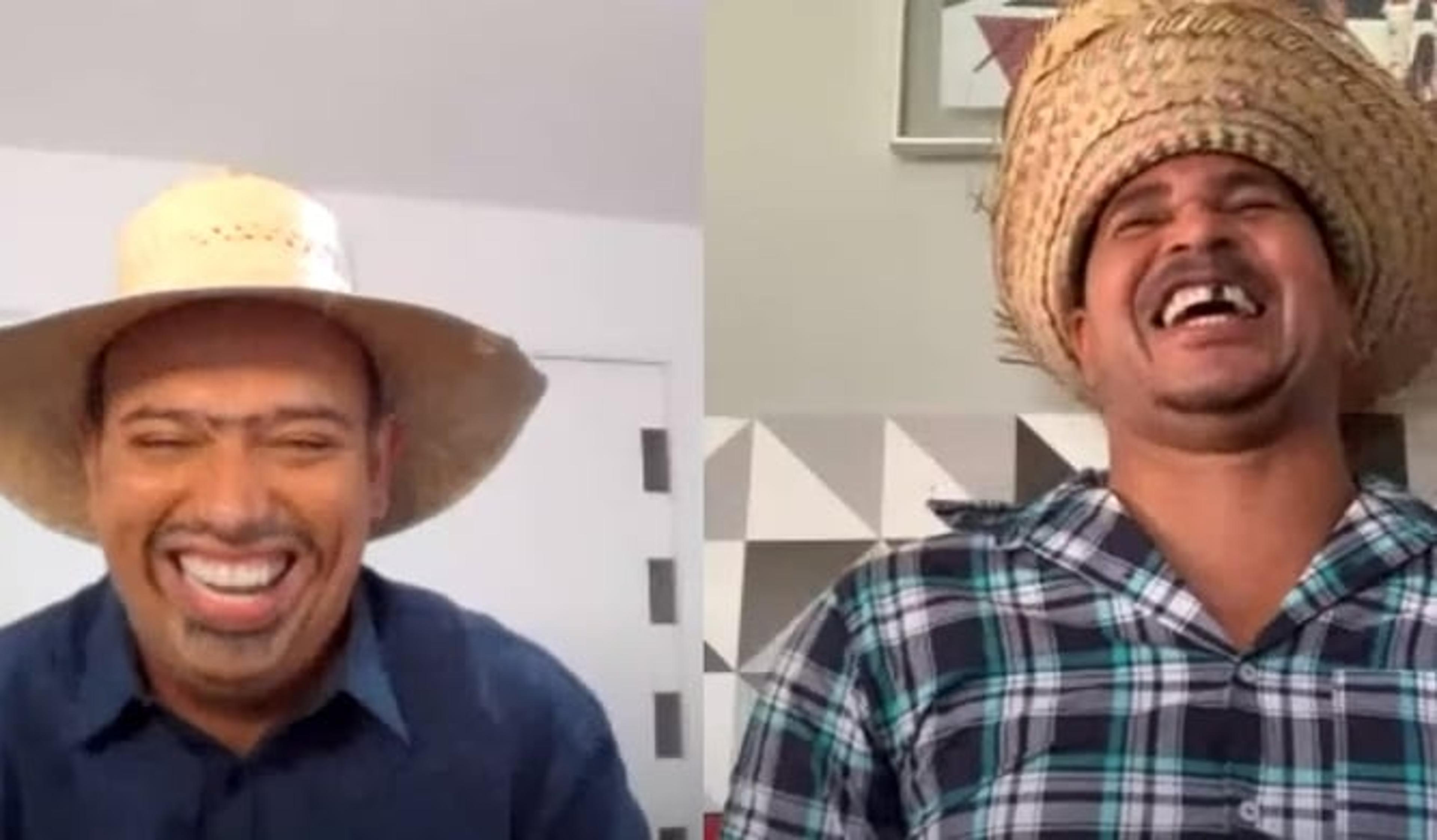 Aloísio Chulapa participa de festa junina virtual com repórter da ESPN Brasil