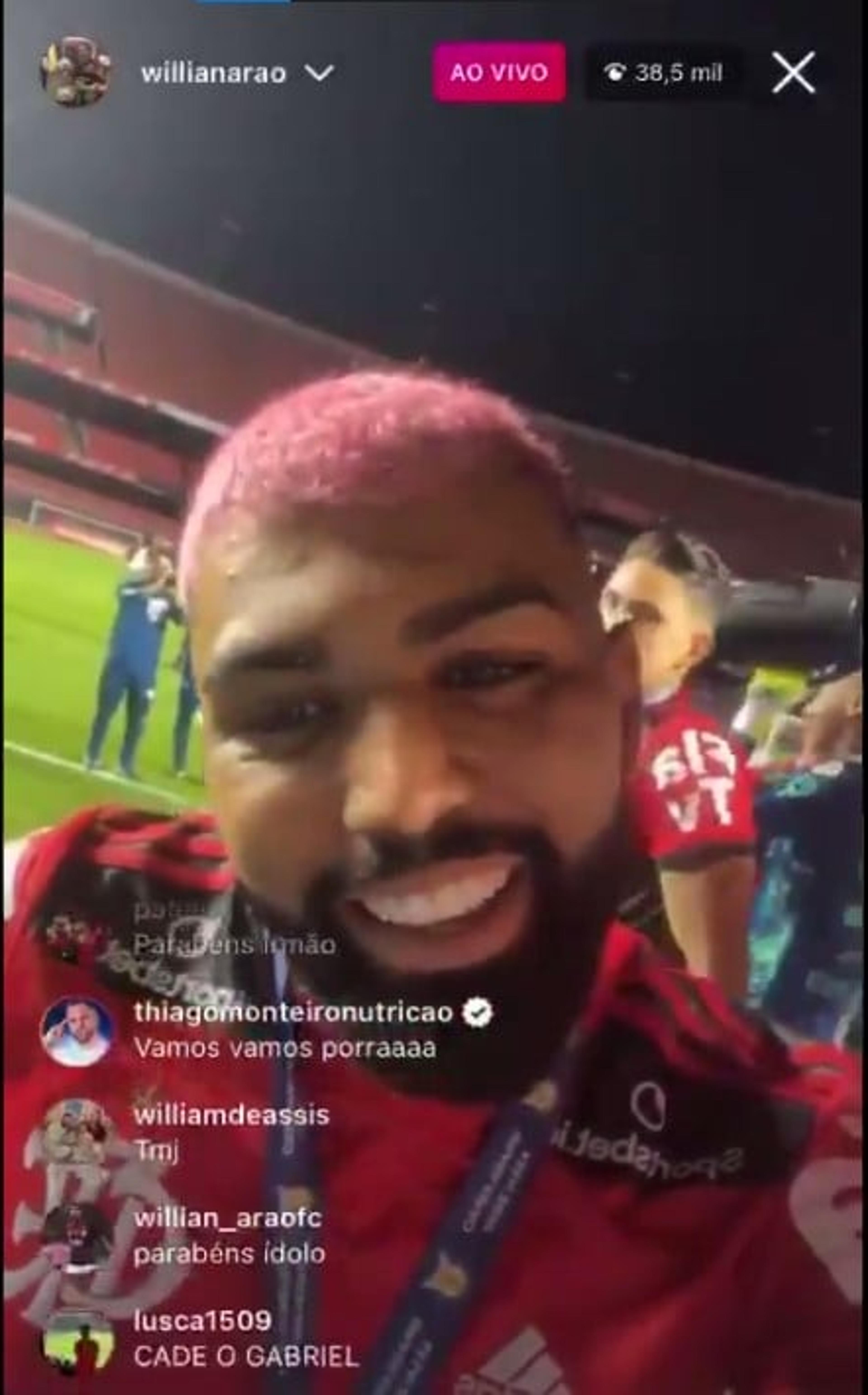 Gabigol chama Thiago Galhardo de ‘moleque’ após título brasileiro: ‘Você tem que respeitar, garoto’