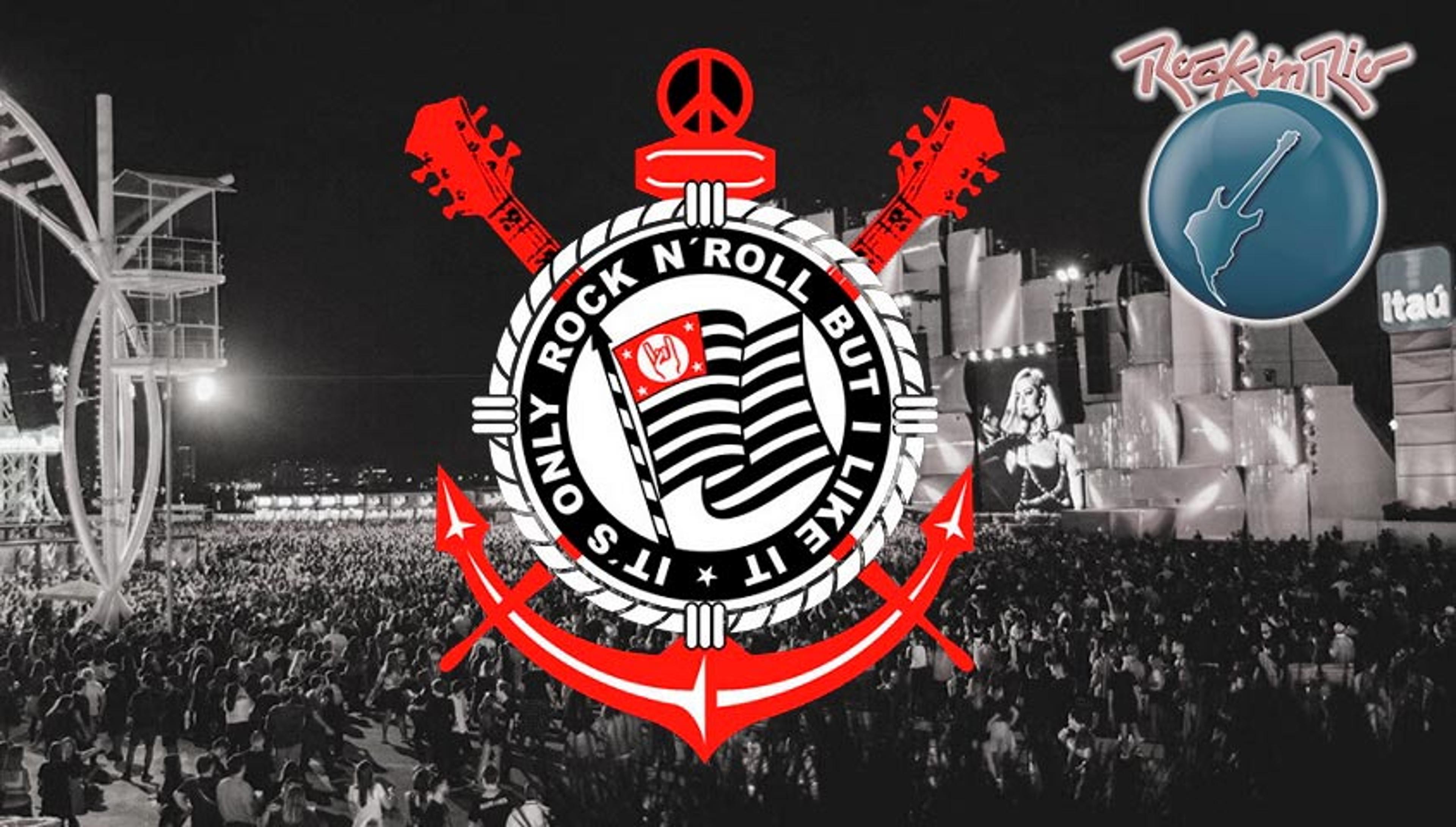 No clima do Rock in Rio, veja escudos de clubes misturados com bandas de rock