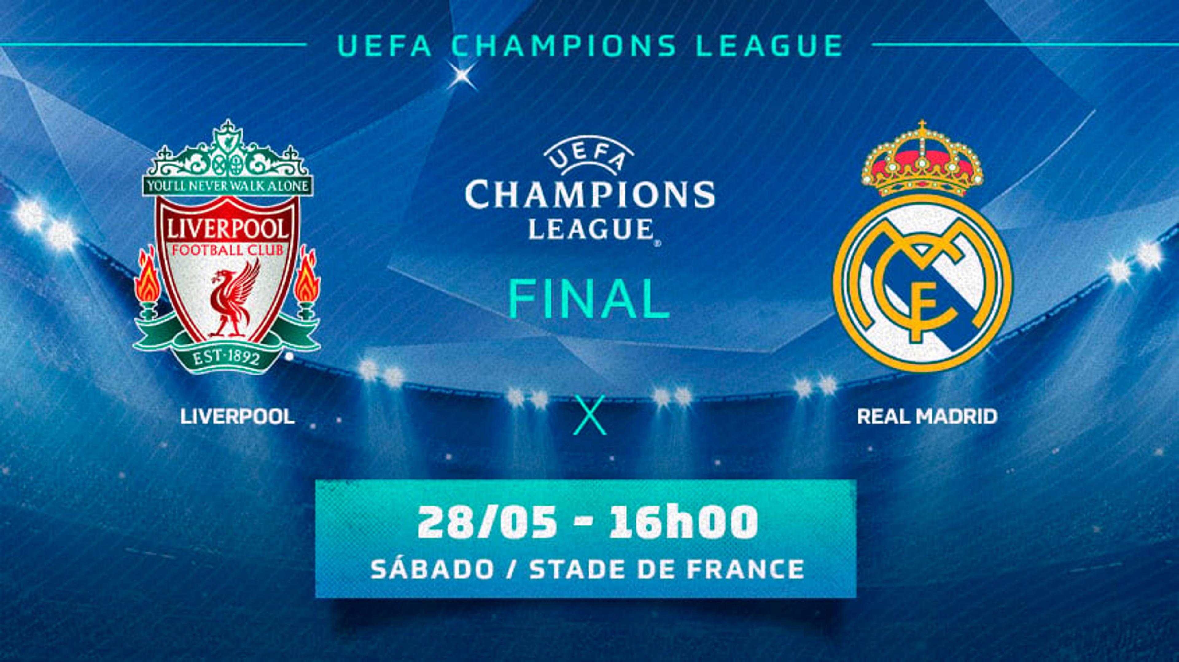 Liverpool x Real Madrid: onde assistir, horário e escalações da final da Champions League