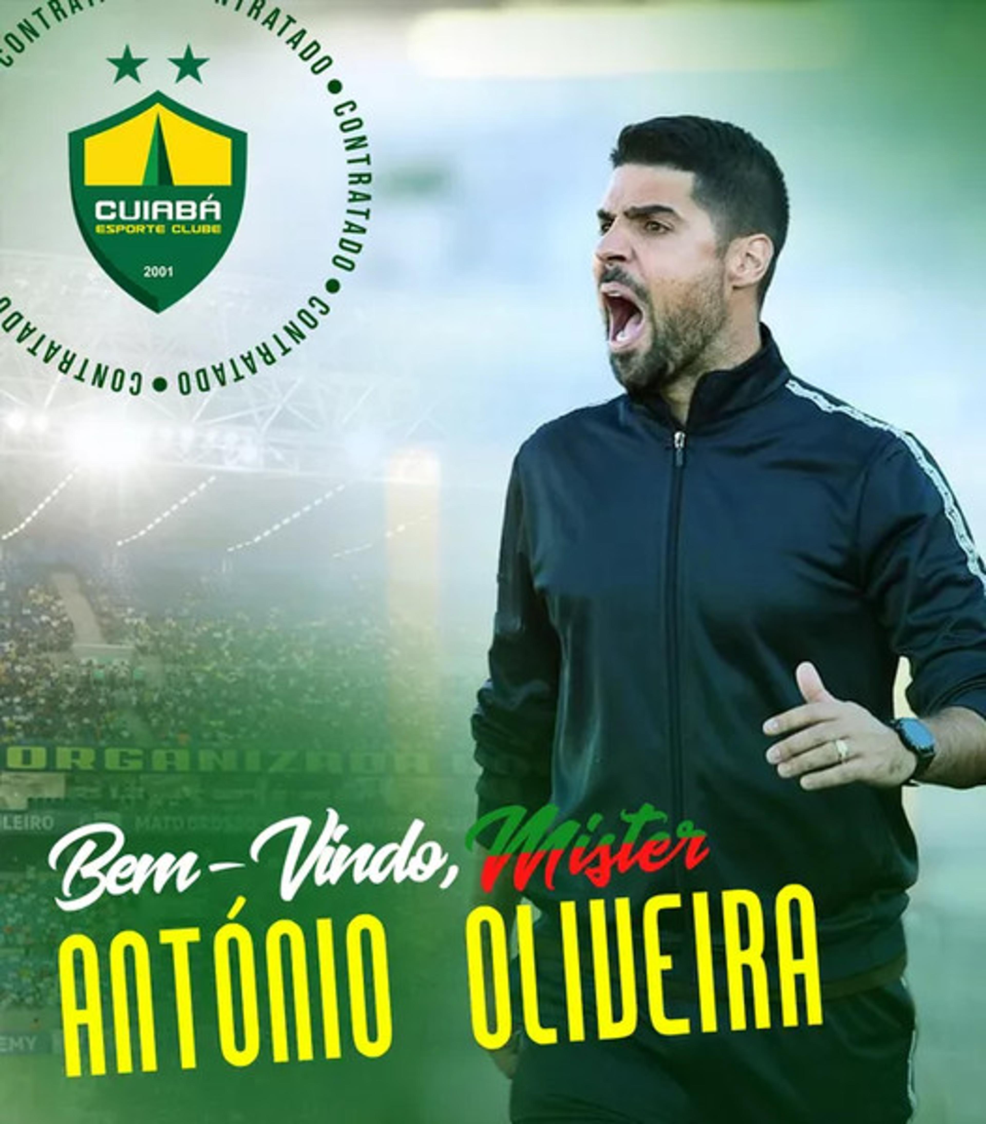 Cuiabá anuncia a contratação do técnico português António Oliveira