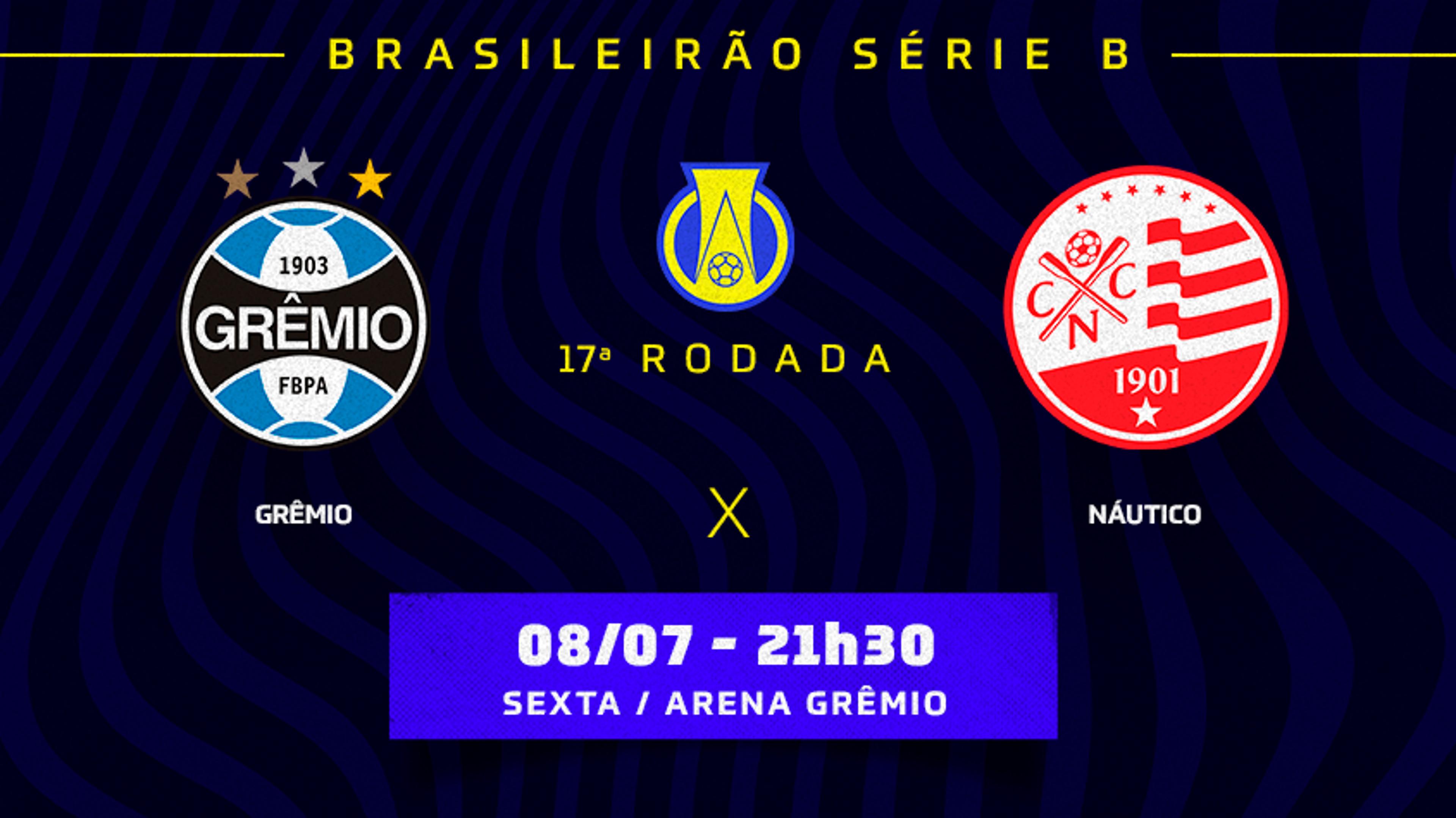 Grêmio x Náutico: prováveis escalações e onde assistir a partida da Série B