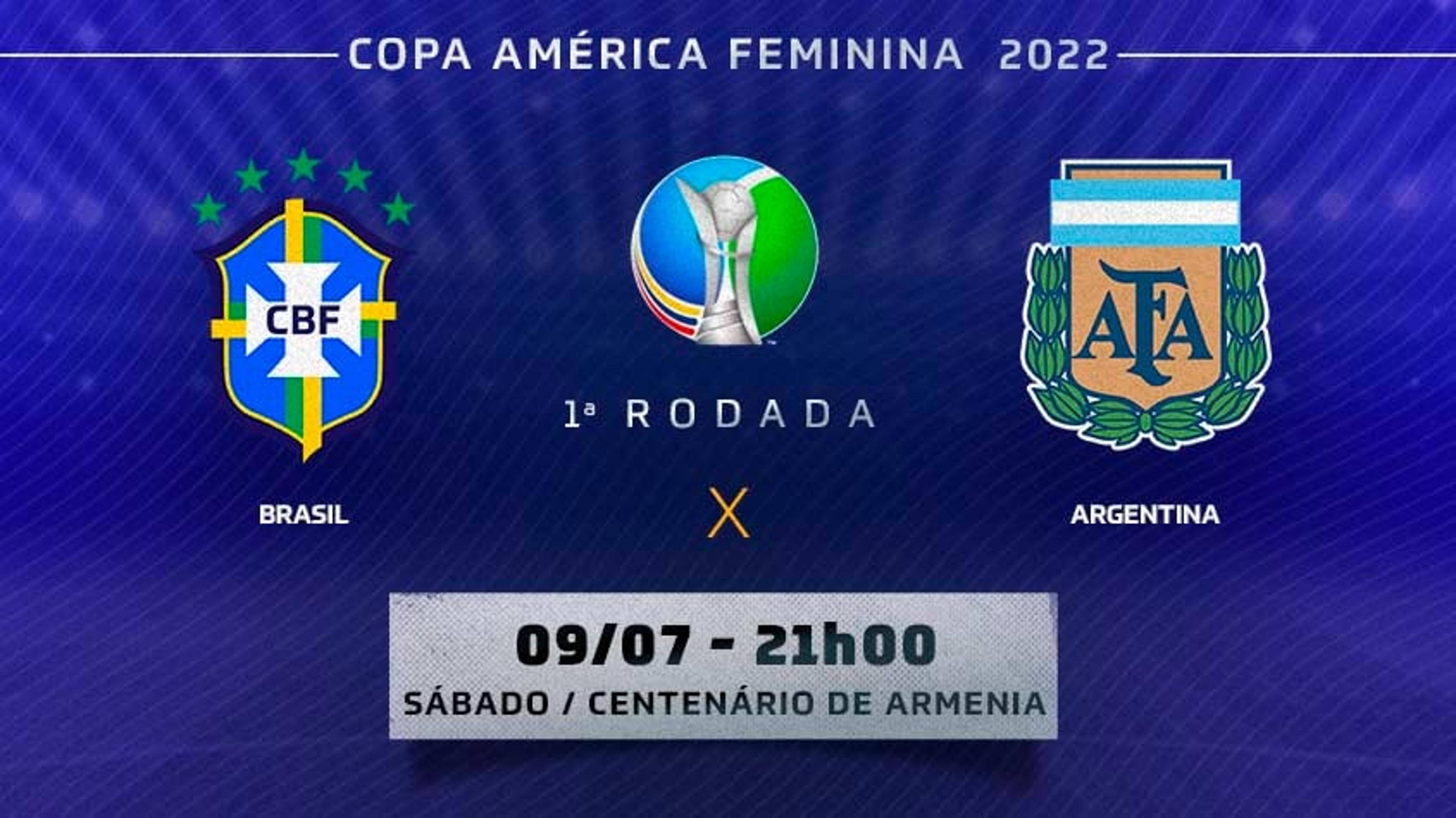 Brasil x Argentina: onde assistir, horário e prováveis escalações do jogo da Copa América Feminina