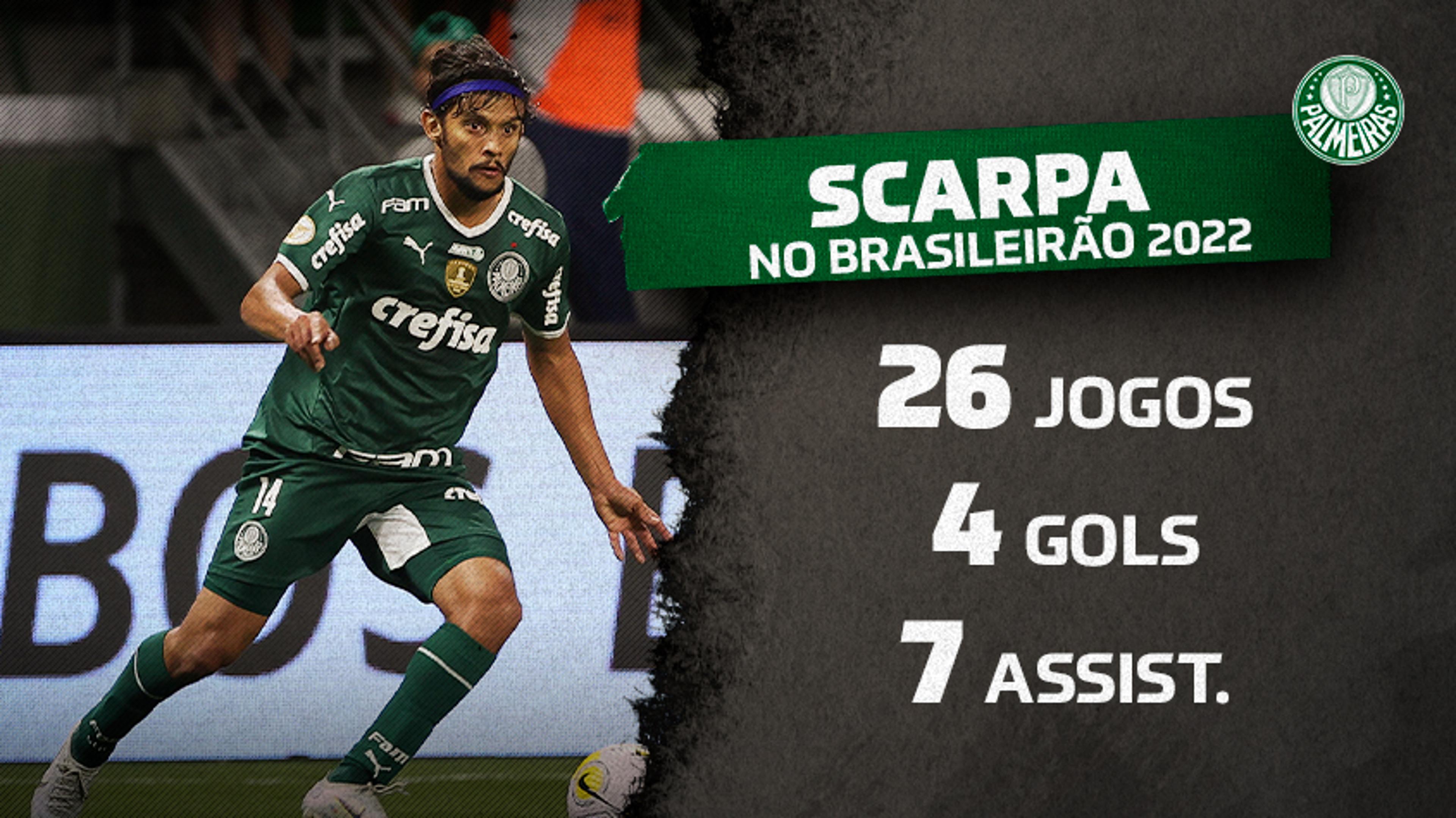 Gustavo Scarpa se aproxima de marca expressiva no Brasileirão