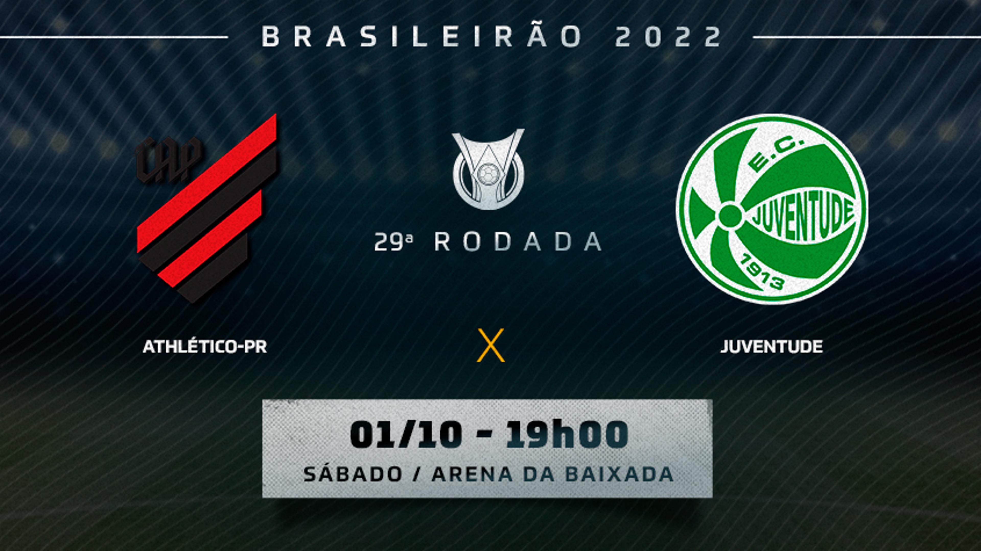 Athletico-PR x Juventude: onde assistir, prováveis times e desfalques do embate pelo Brasileirão