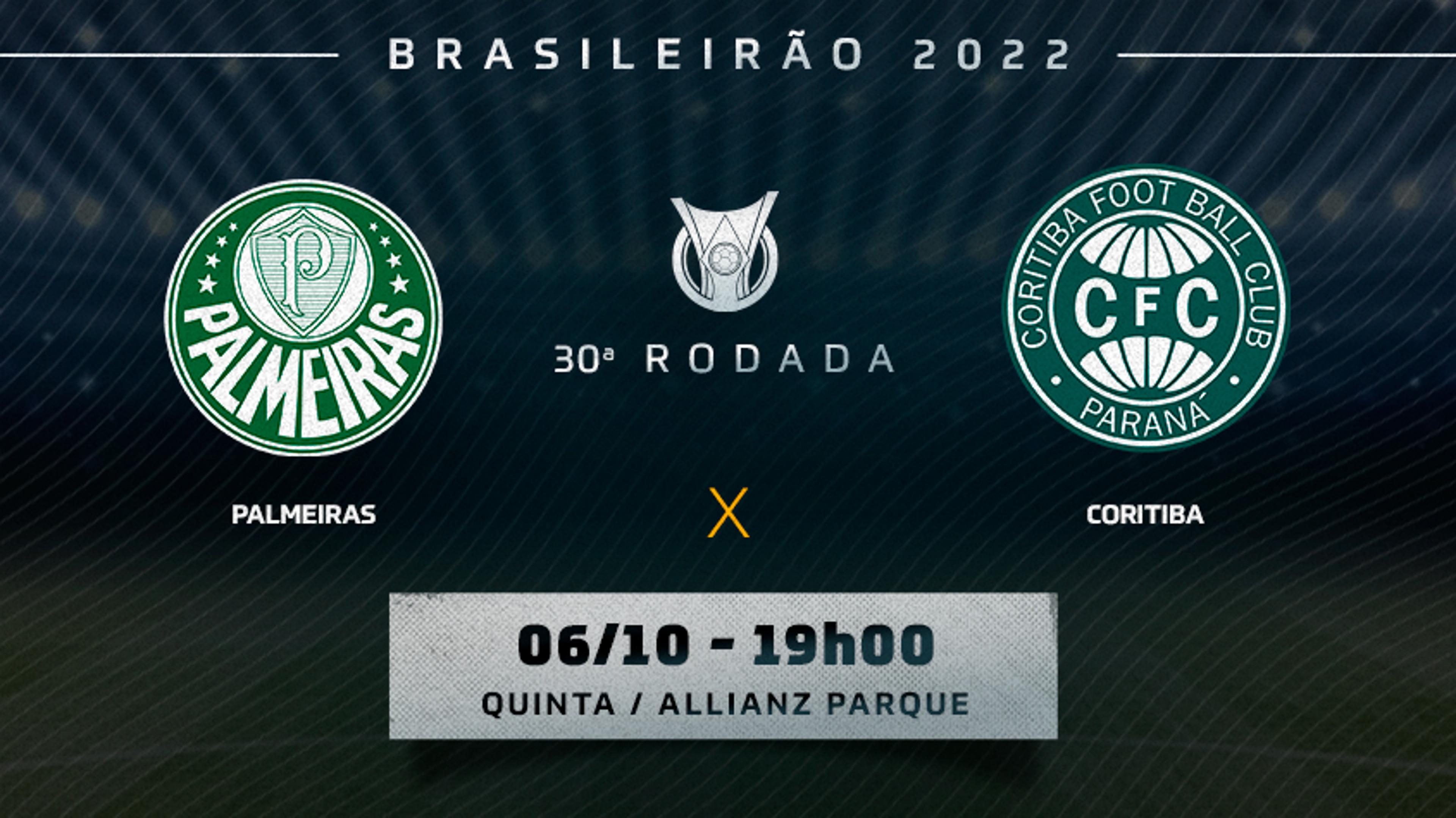 Palmeiras x Coritiba: onde assistir, prováveis times e desfalques do jogo pelo Brasileirão