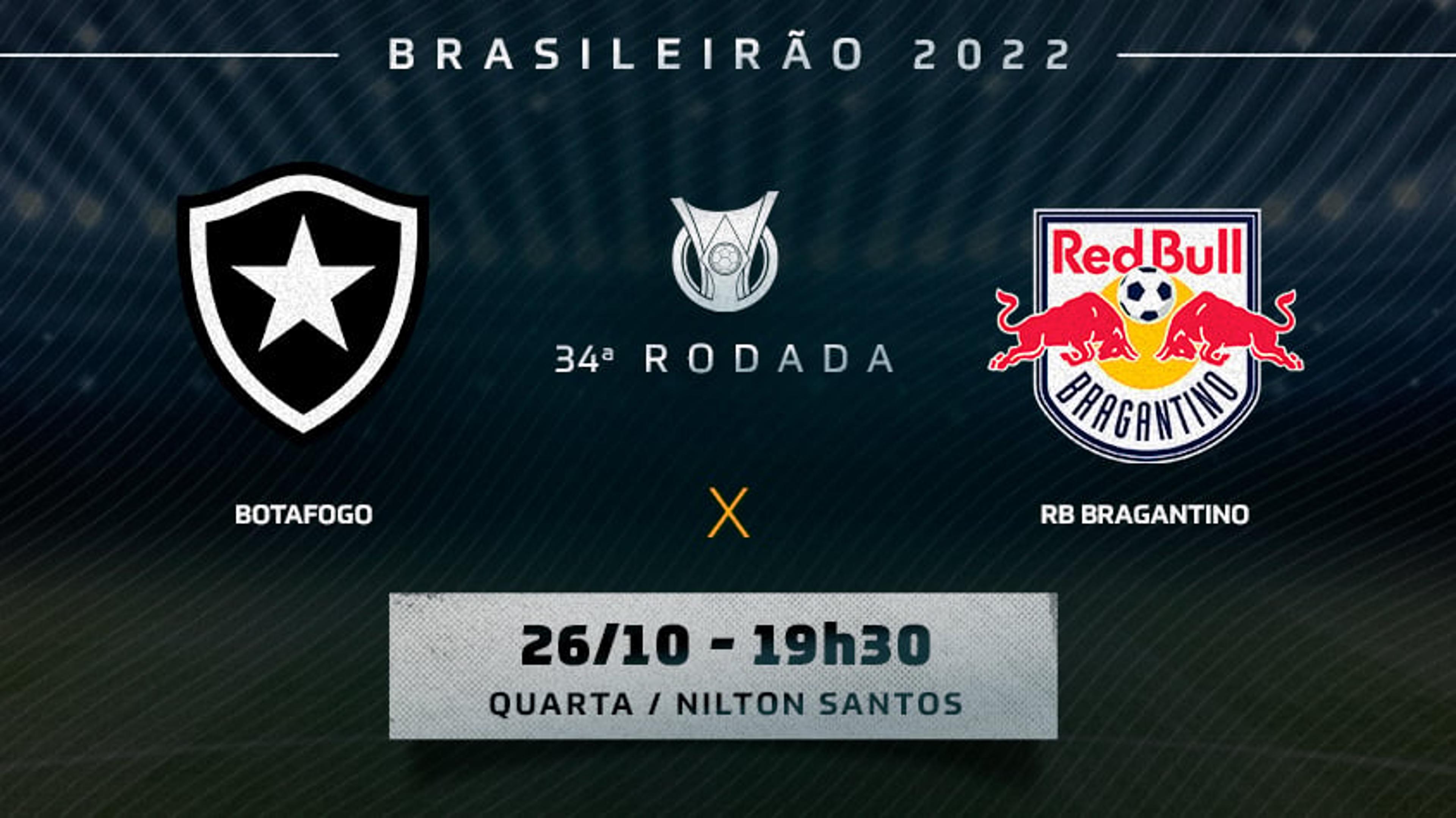 Botafogo x Bragantino: onde assistir, prováveis escalações e desfalques