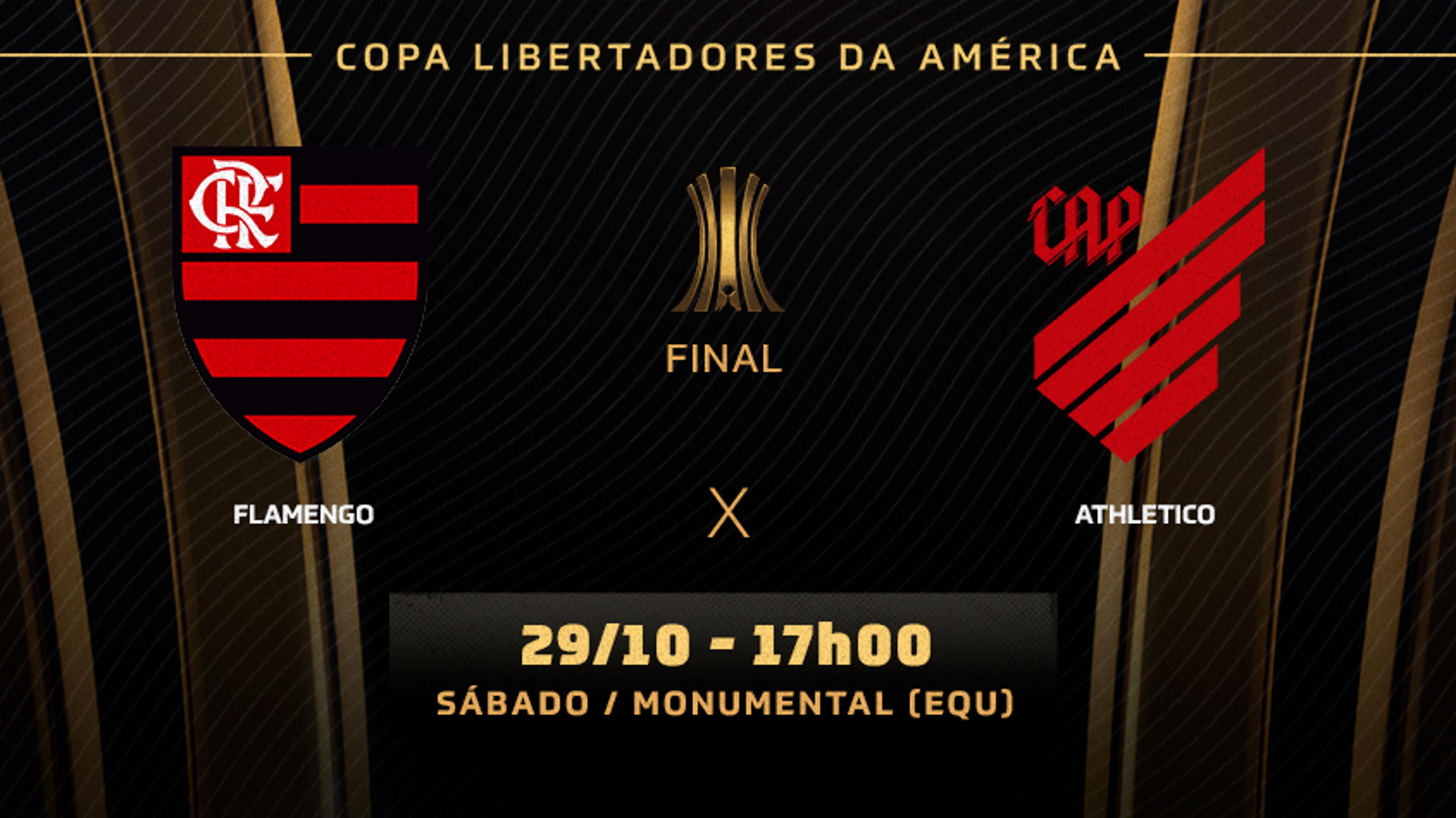 Flamengo x Athletico-PR: onde assistir, prováveis times e desfalques da final da Libertadores