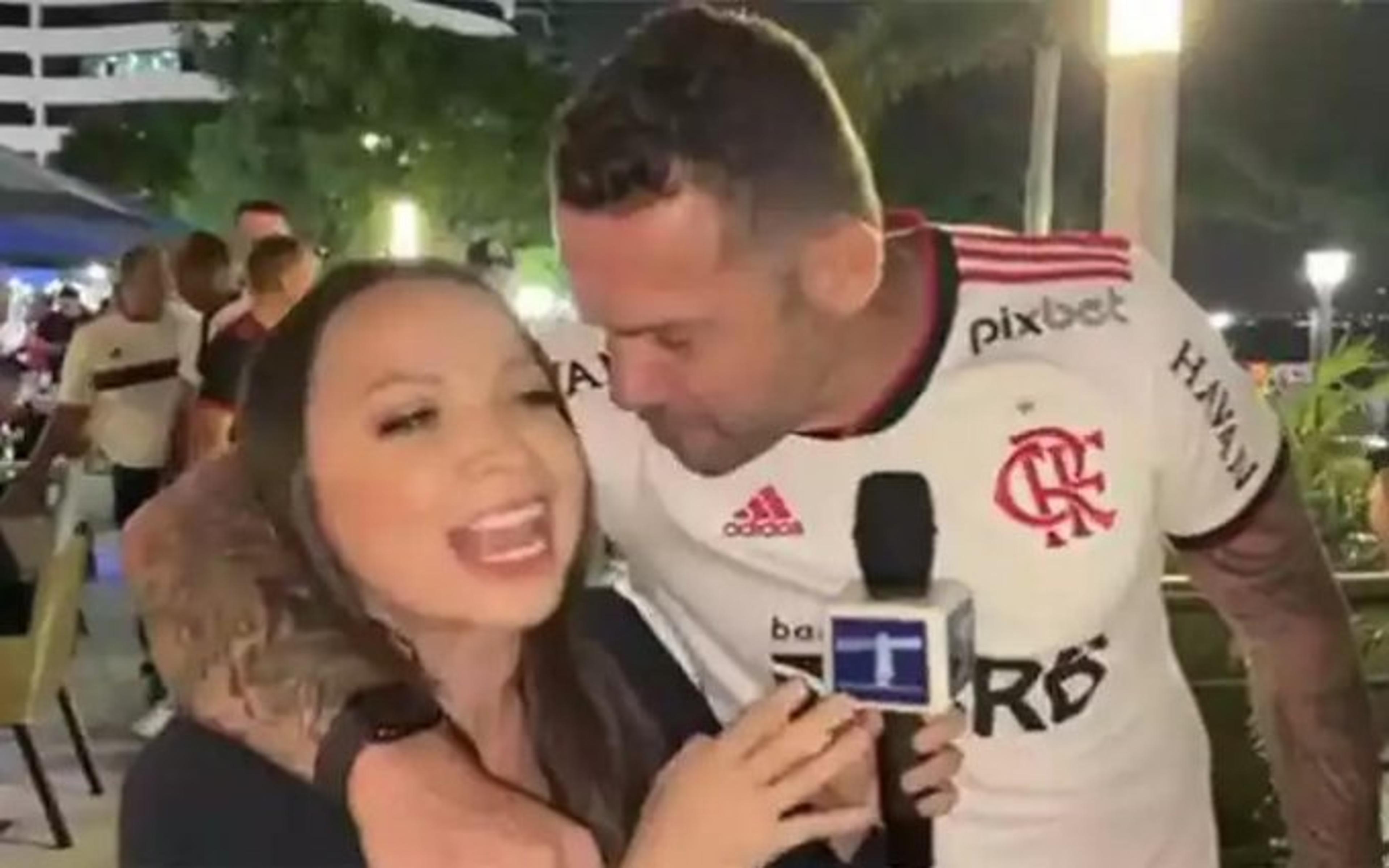 Repórter sofre assédio de torcedor do Flamengo durante cobertura da final da Libertadores