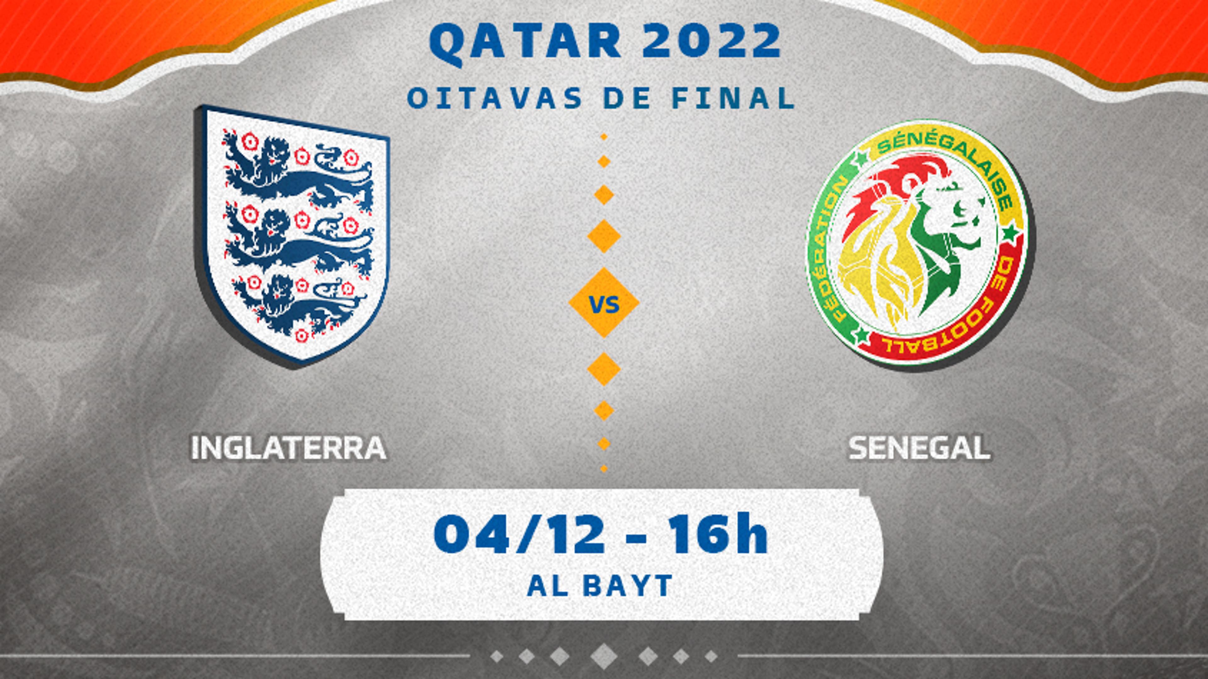 Inglaterra x Senegal: onde assistir, prováveis times e desfalques nas oitavas de final da Copa