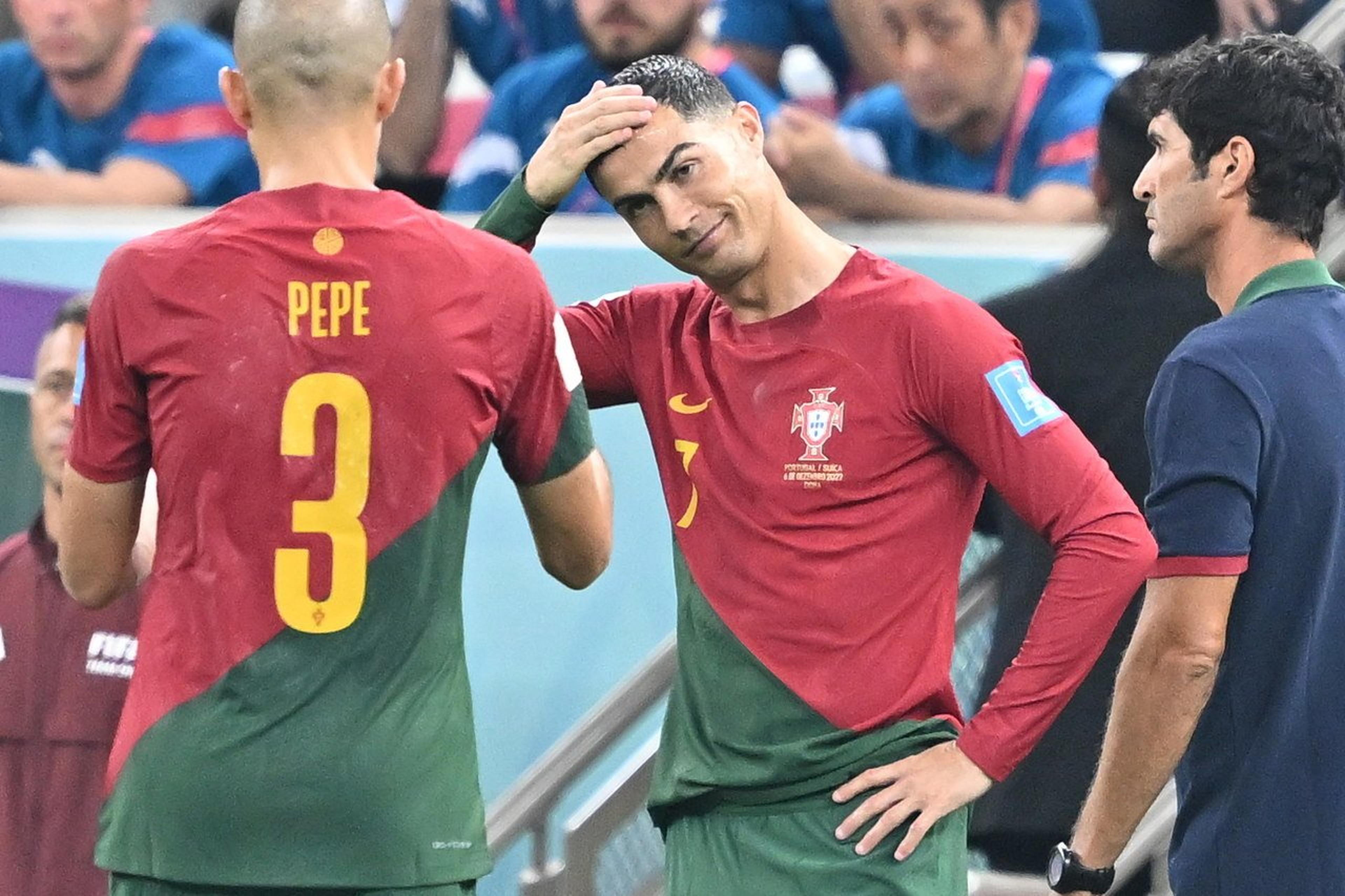 Pepe minimiza CR7 na reserva de Portugal: ‘Ele sabe que o mais importante é a equipe’