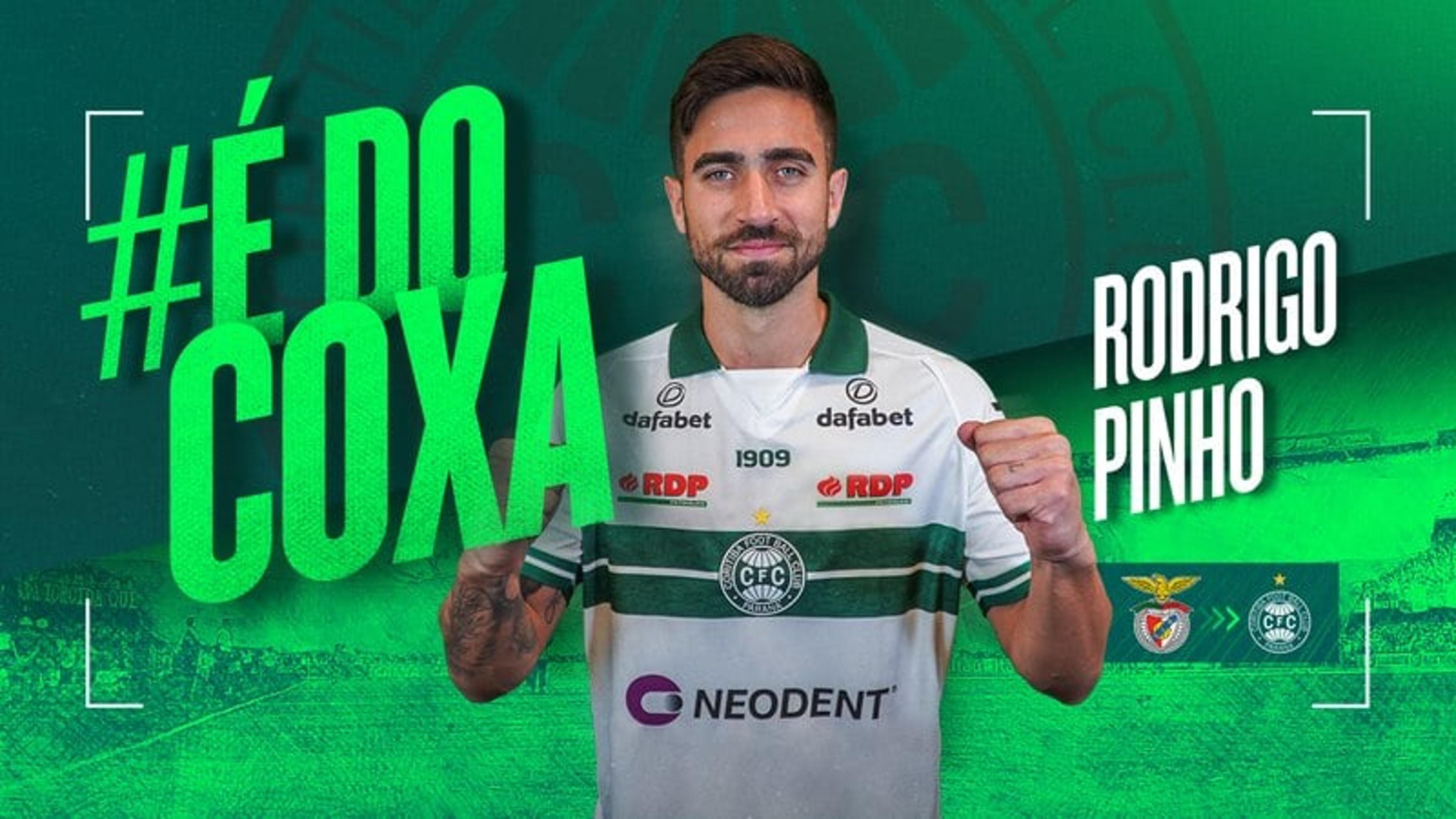 Coritiba confirma a contratação do atacante Rodrigo Pinho, ex-Benfica