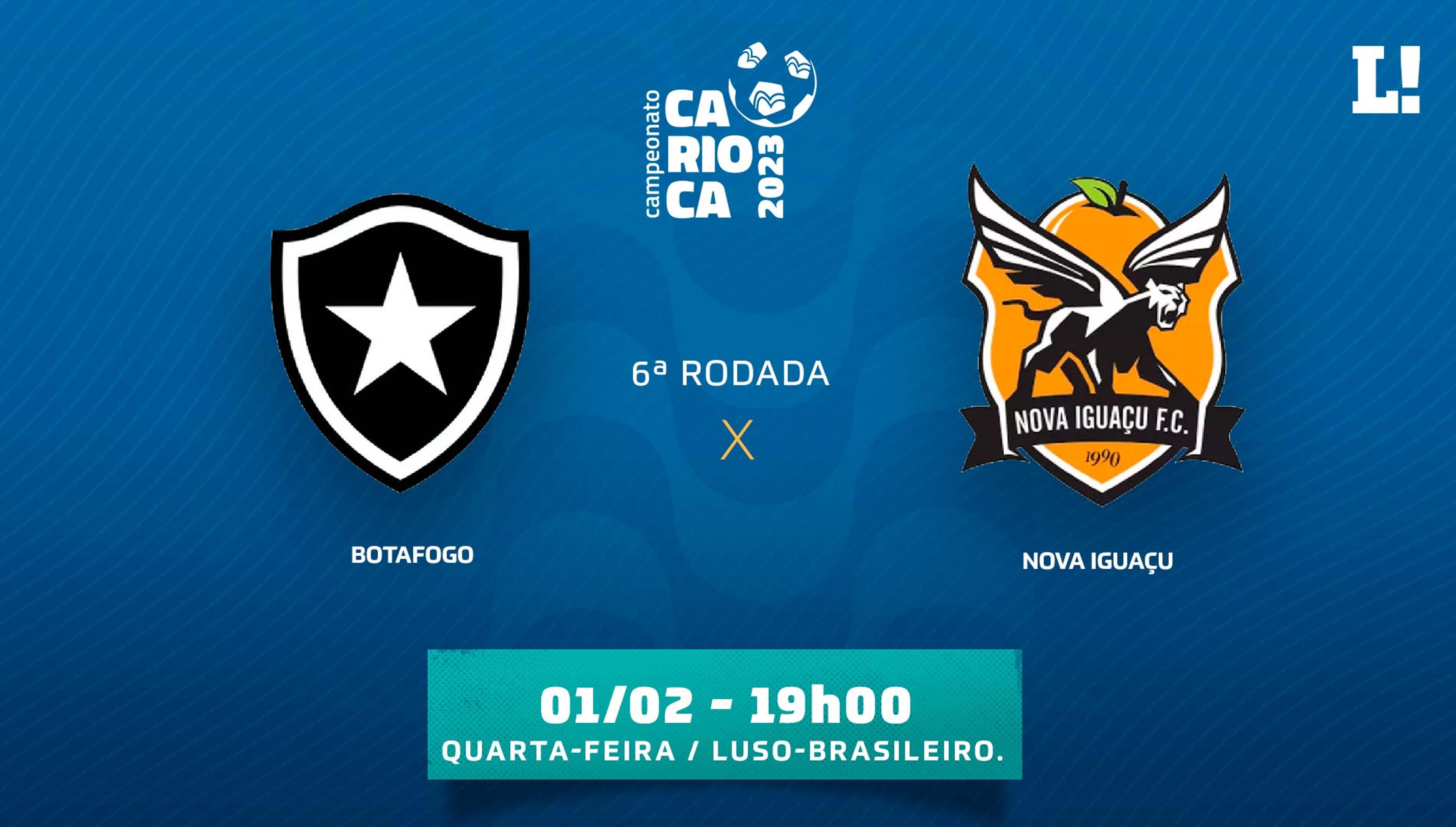 Botafogo x Nova Iguaçu: onde assistir, horário e escalações do jogo do Campeonato Carioca